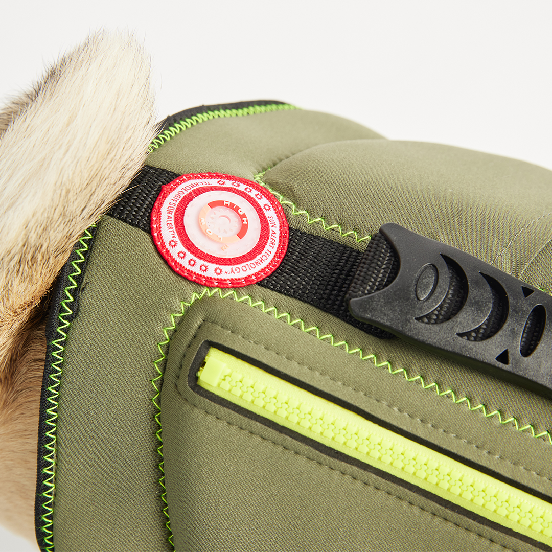🐾🚤 Khaki Neoprene Dog Life Jacket – Safe & Stylish Buoyancy Vest