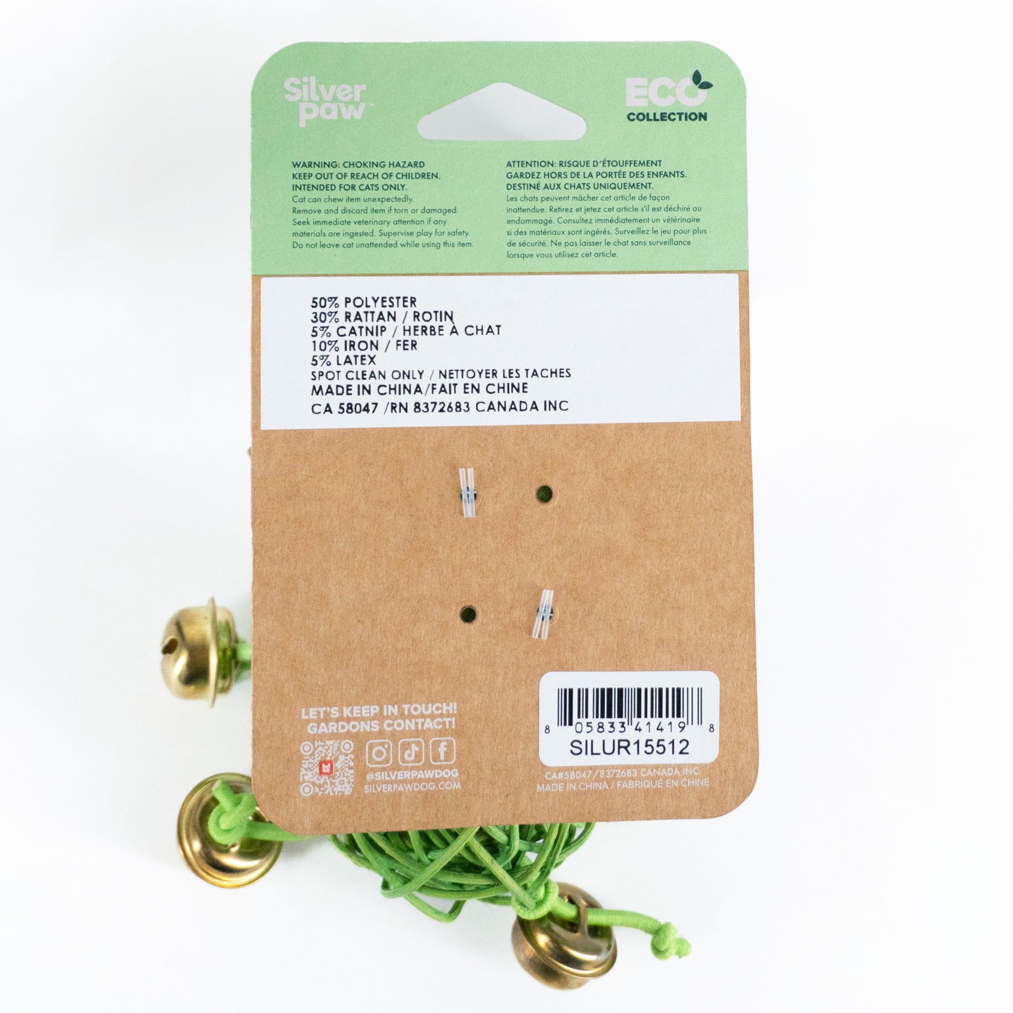 Green Frog Cat Toy With Catnip Ball