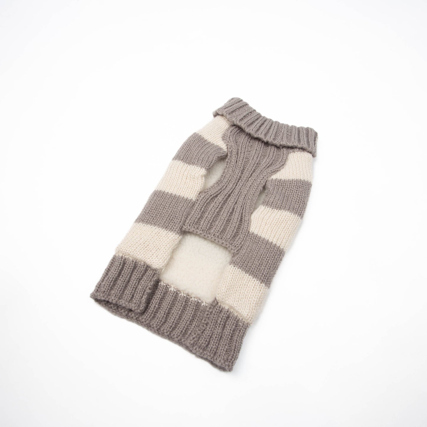 Fashion Stripes Dog Sweater, Grey and Beige Stripes