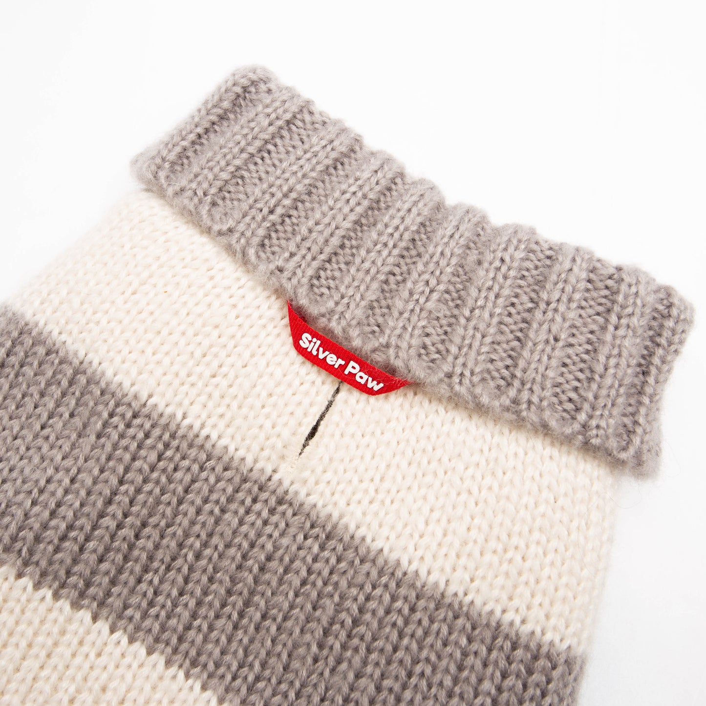 Fashion Stripes Dog Sweater, Grey and Beige Stripes