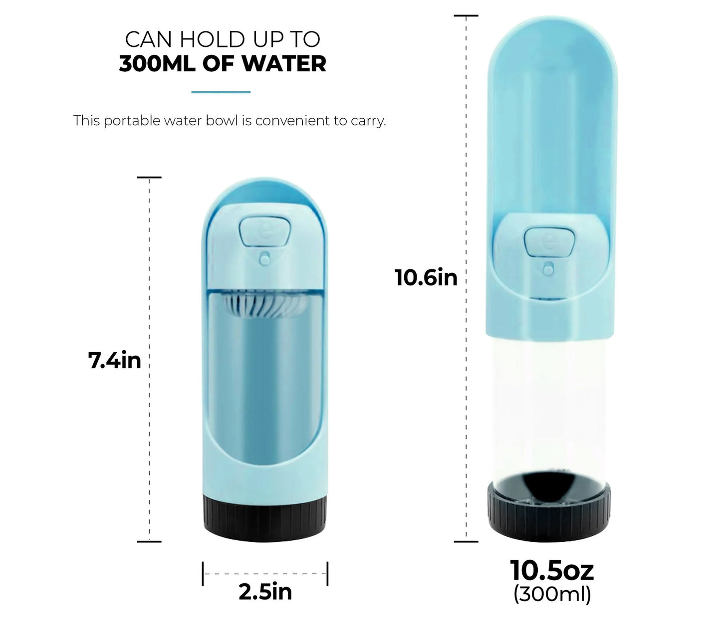 💧 Portable Dog Water Bottle – Leak-Proof, Foldable & Charcoal Filter for Clean Water