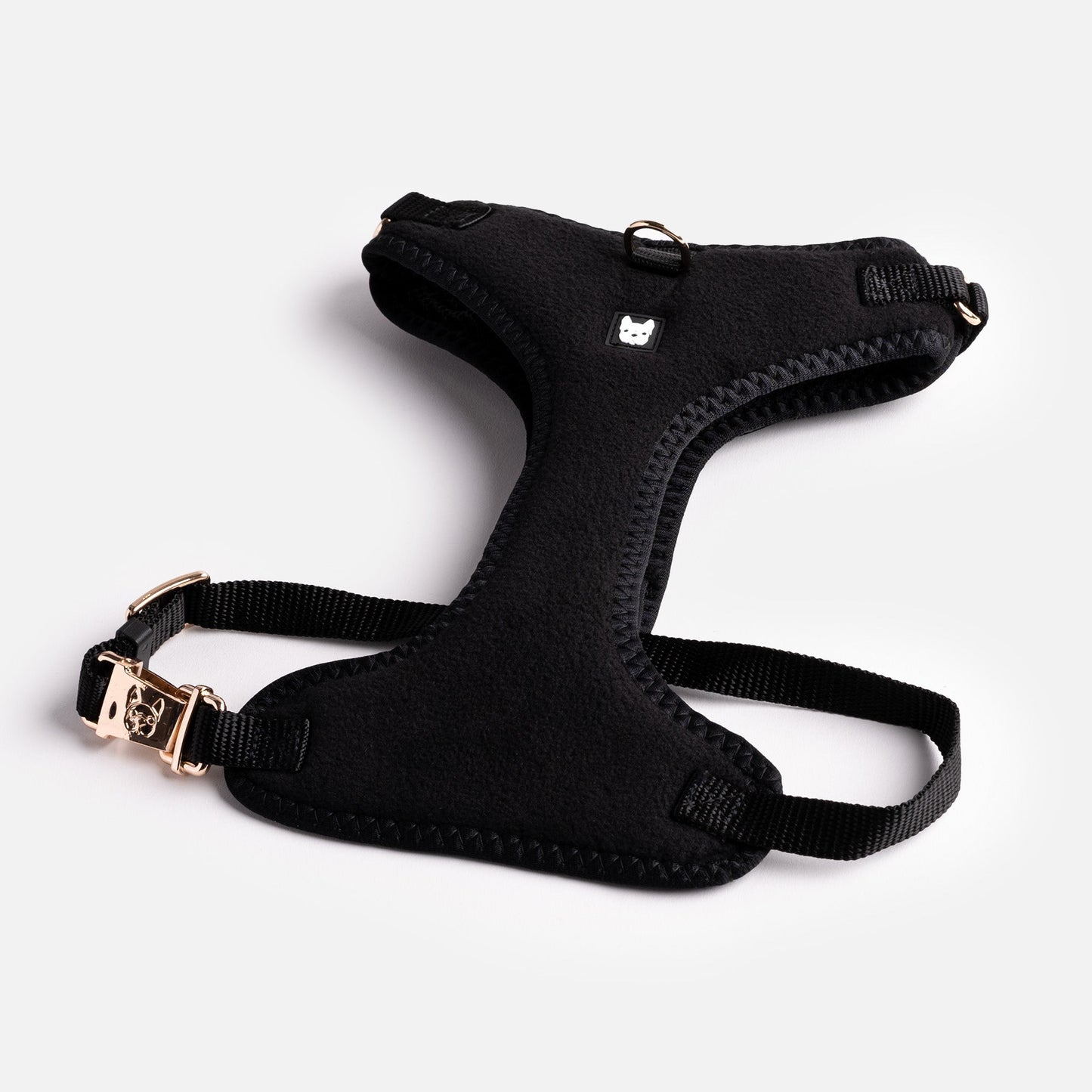 Aquafleece Dog Harness - Black - Silver Paw