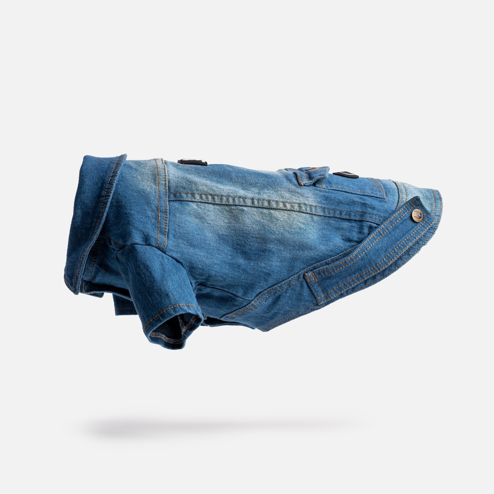 Dusten Denim Dog Jacket - Silver Paw