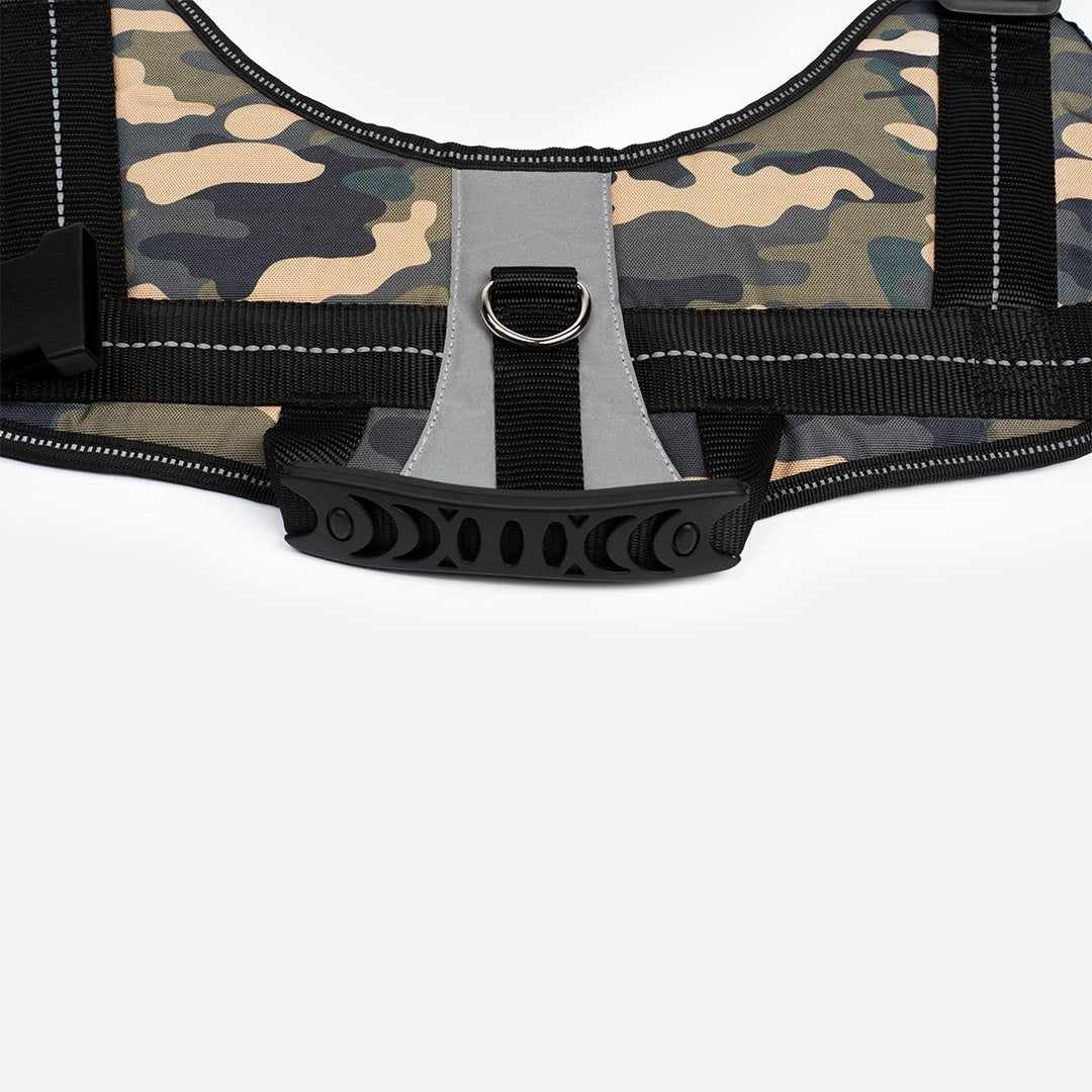Heavy Duty Harness Camo Green - Silver Paw
