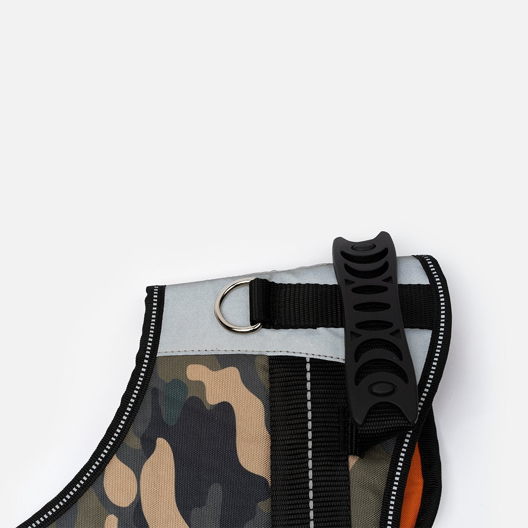 Heavy Duty Harness Camo Green - Silver Paw