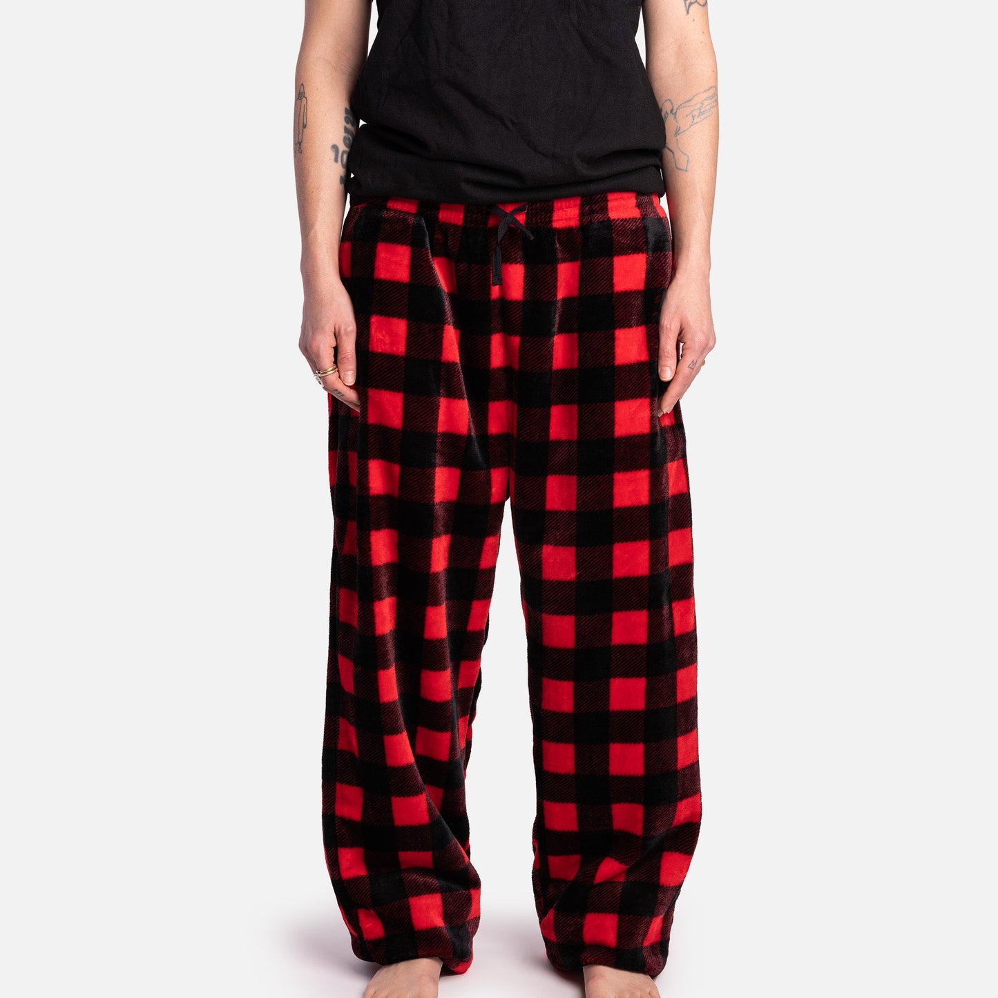 Matching Human & Dog Pajama - Buffalo Plaid Red - Silver Paw