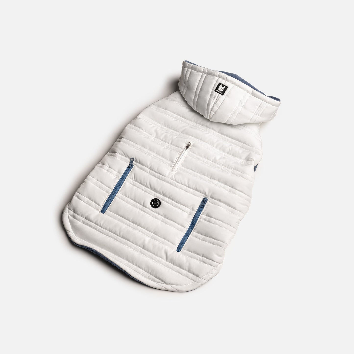 ❄️ Noah Dog Jacket – Quilted Water-Resistant Winter Coat with Harness Access (White)