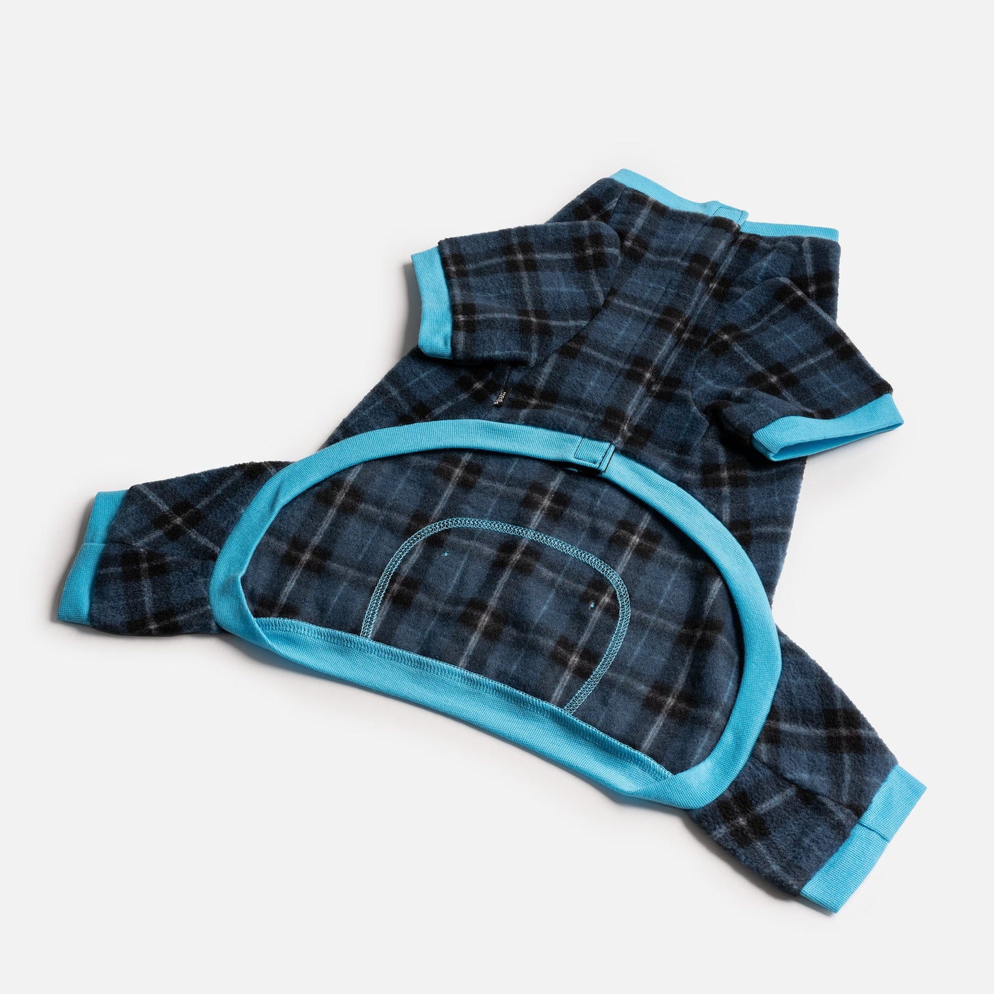 🔵 Blue Plaid Dog Pajamas – Soft & Cozy Pet Onesie for Ultimate Comfort