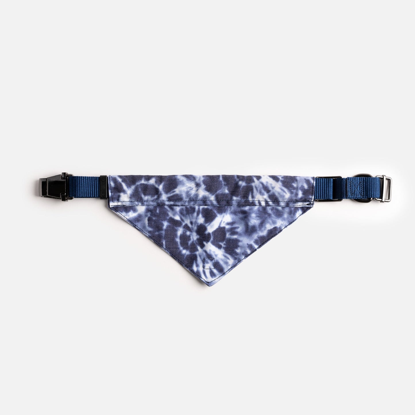 🐾 Poplin Dog Bandana Collar – Blue Tie Dye | Adjustable with Metal Buckle