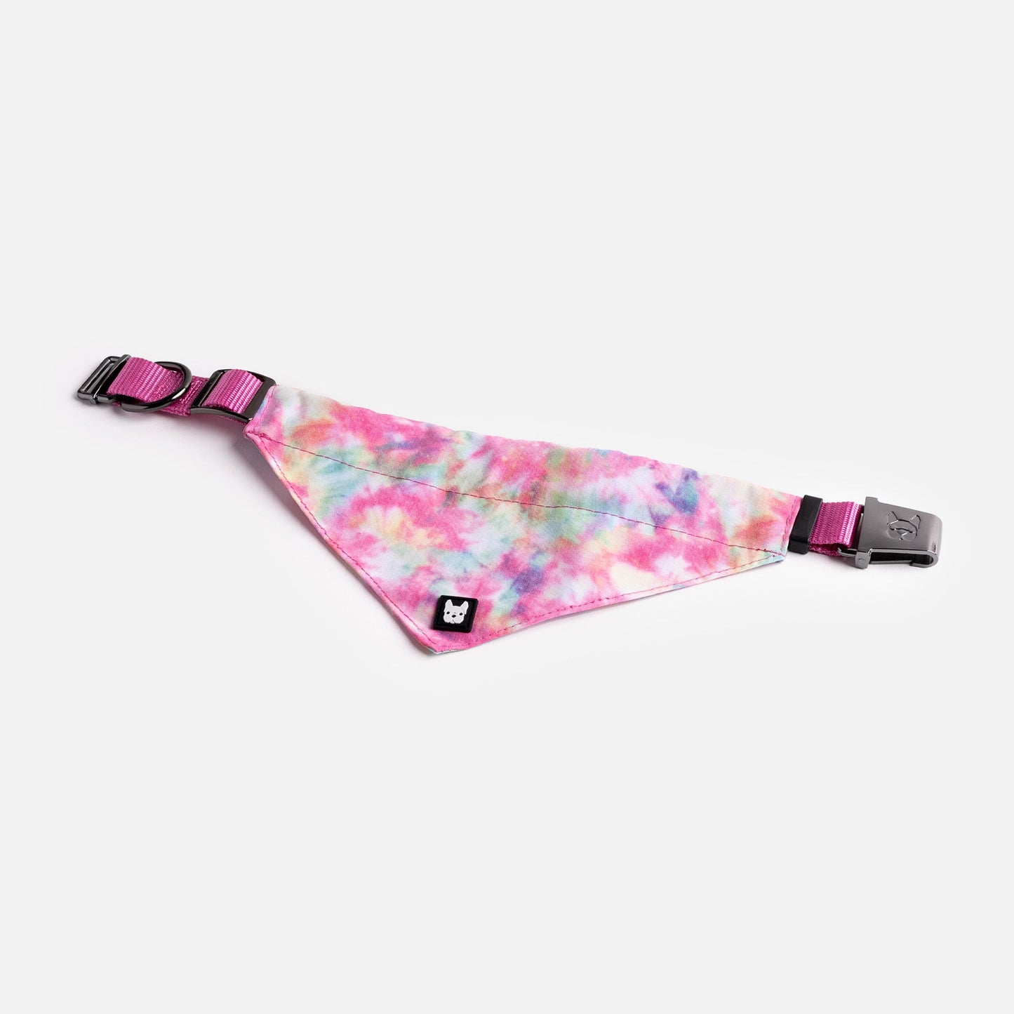 🎀🐾 Pink Tie-Dye Poplin Dog Bandana Collar – Adjustable & Stylish Pet Accessory