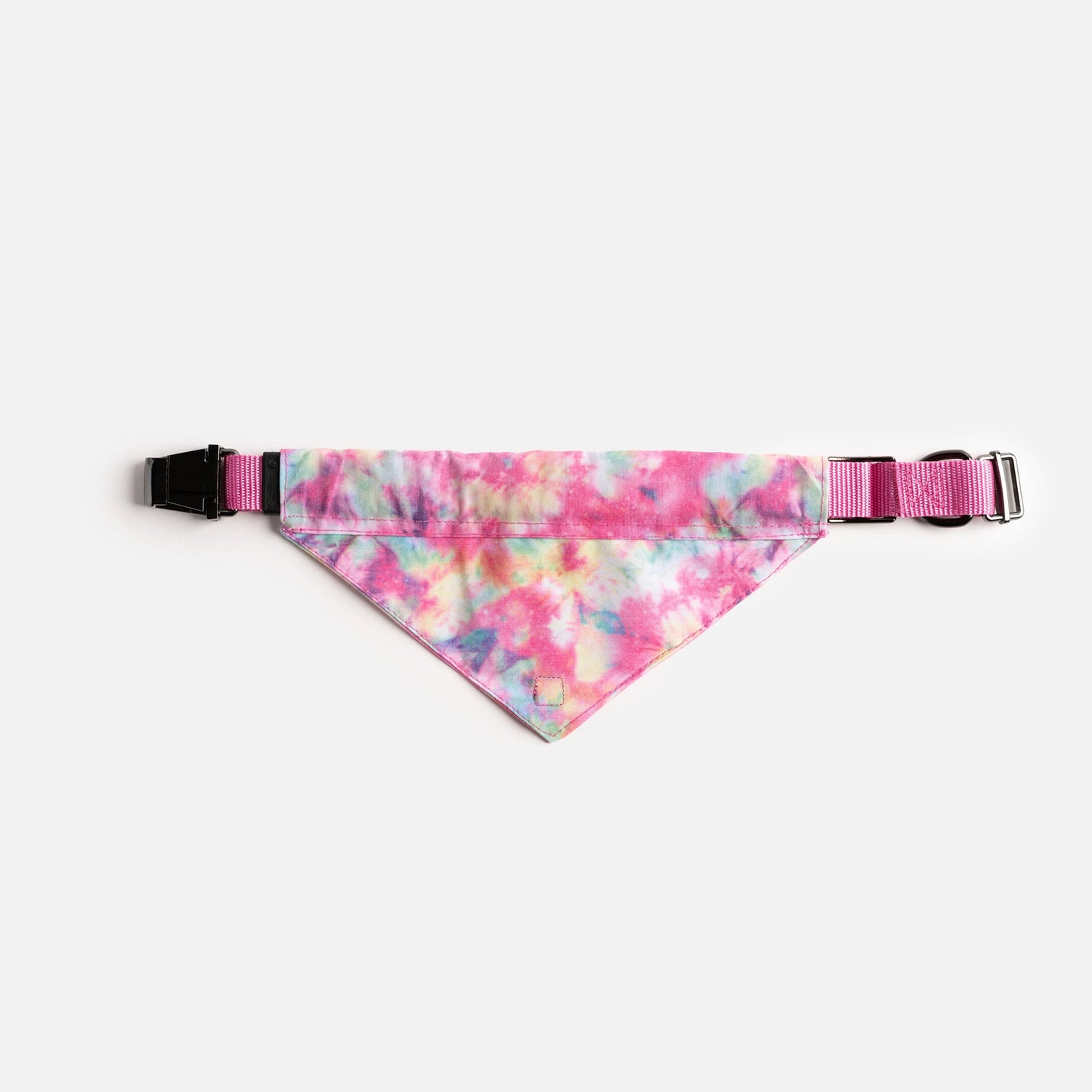 🎀🐾 Pink Tie-Dye Poplin Dog Bandana Collar – Adjustable & Stylish Pet Accessory
