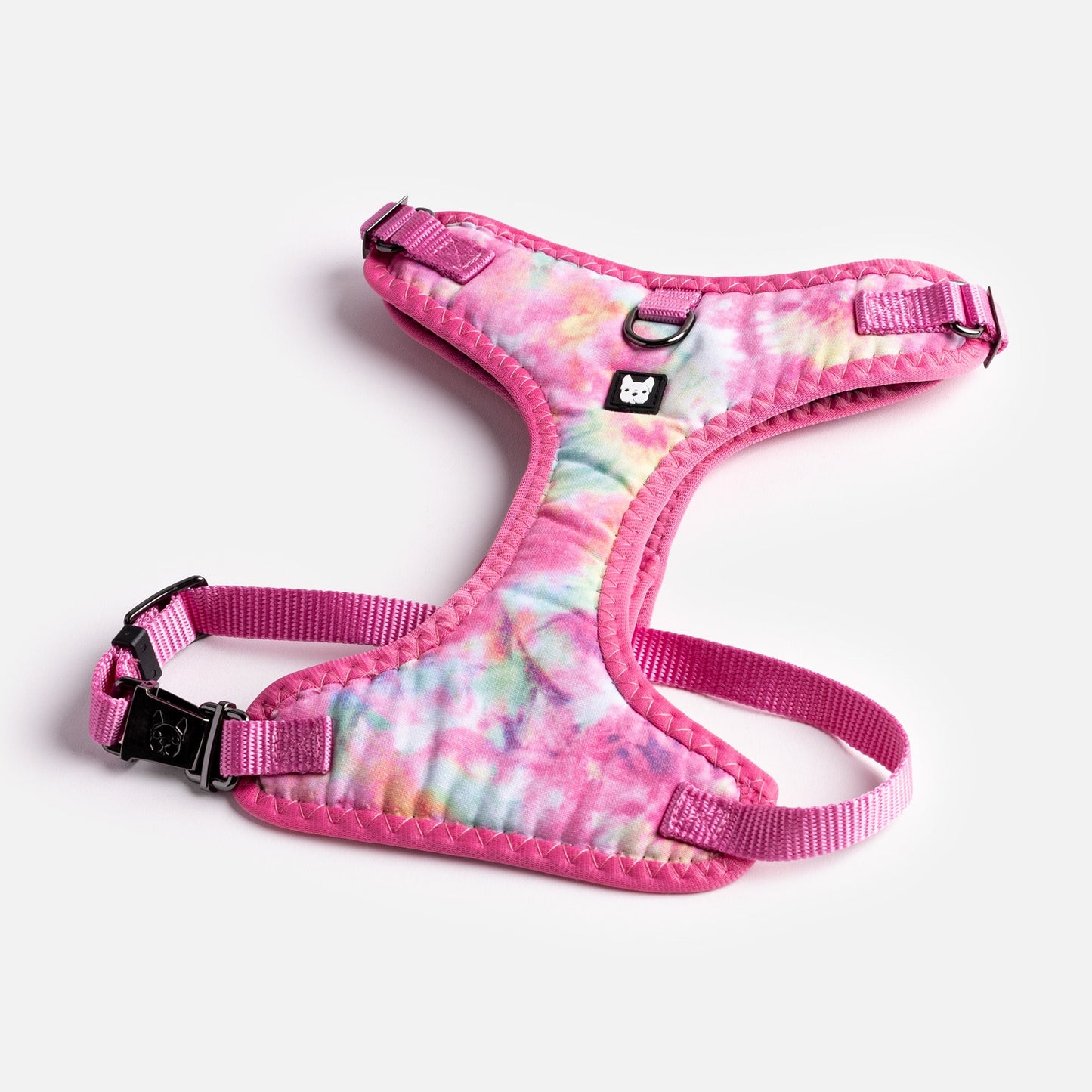 💖🐶 Pink Tie Dye Poplin Dog Harness – Adjustable, Secure & Stylish