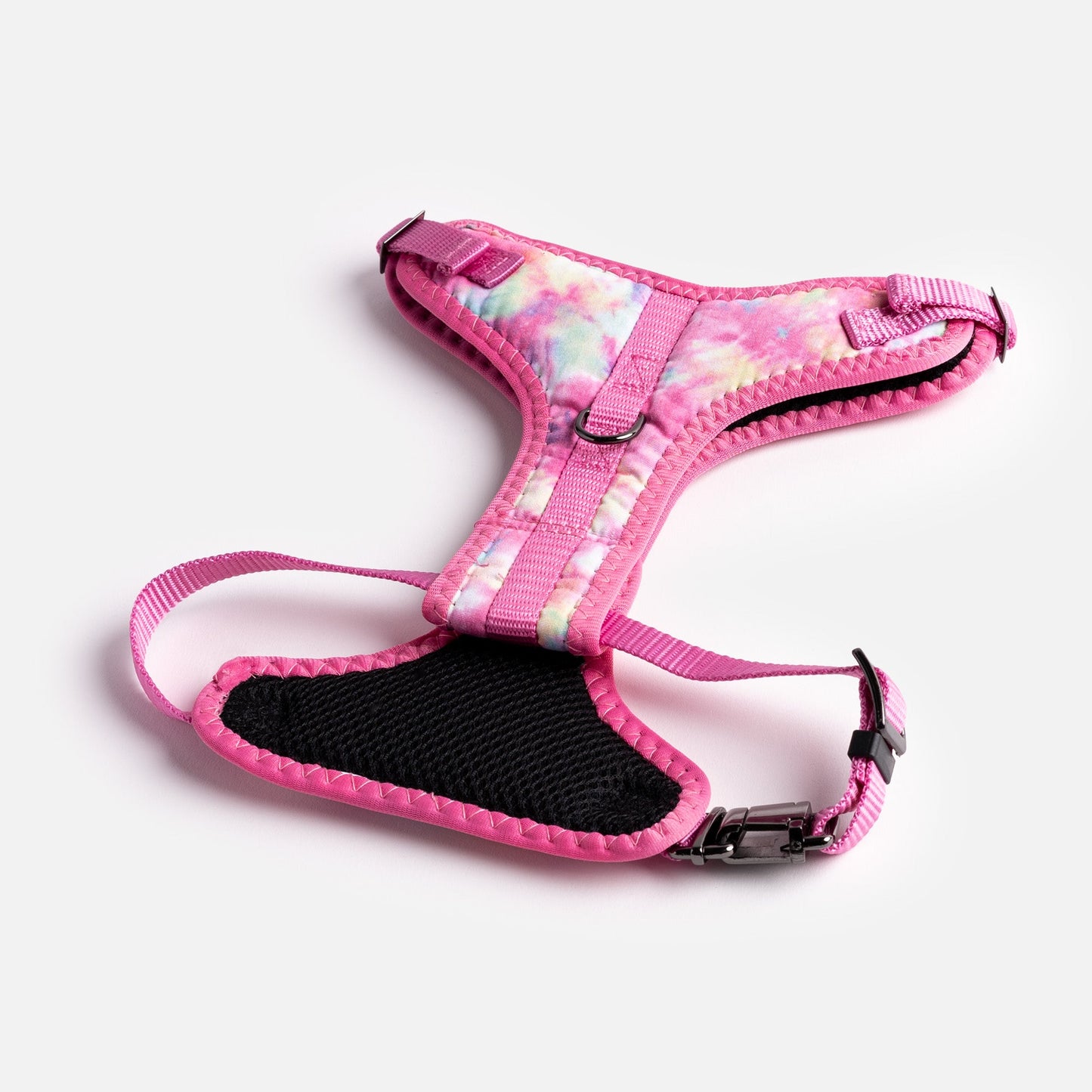 💖🐶 Pink Tie Dye Poplin Dog Harness – Adjustable, Secure & Stylish