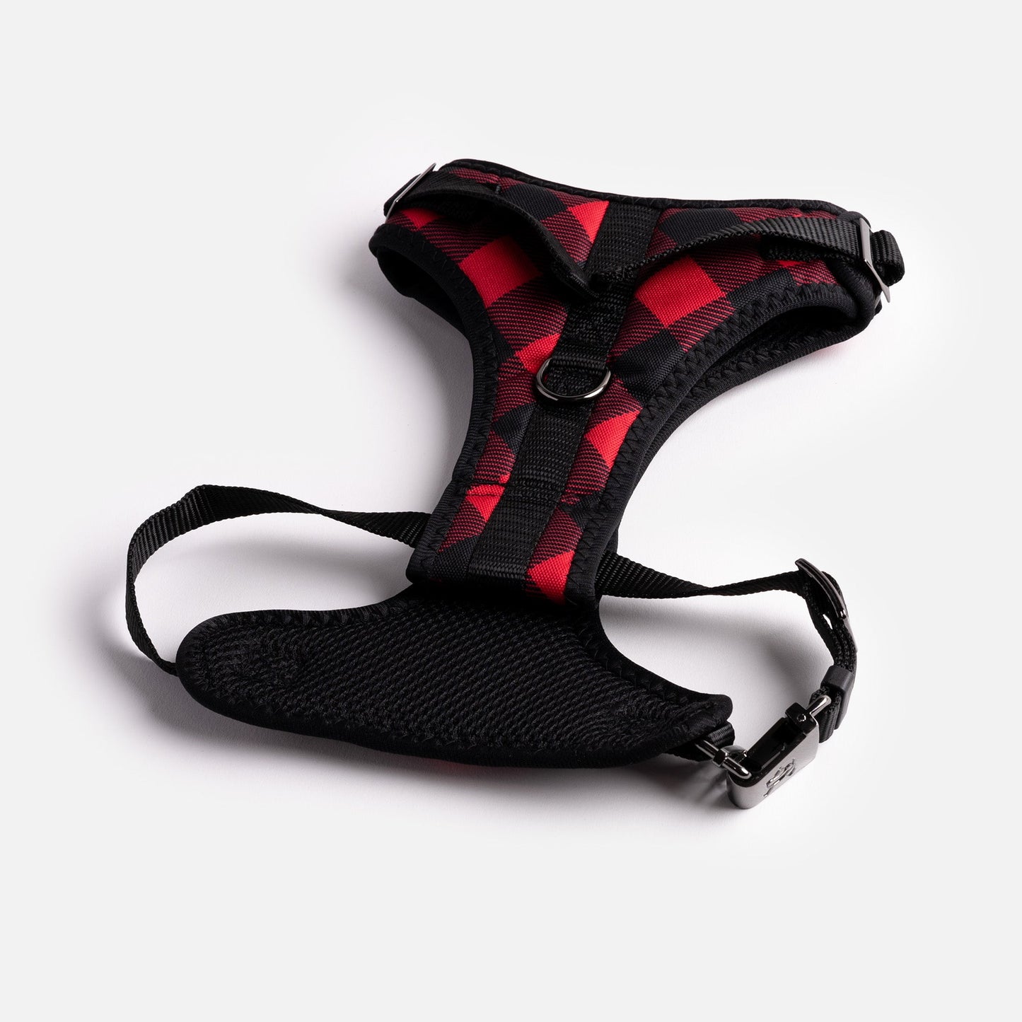 ❤️🐶 Red Plaid Poplin Dog Harness – Adjustable, Secure & Stylish