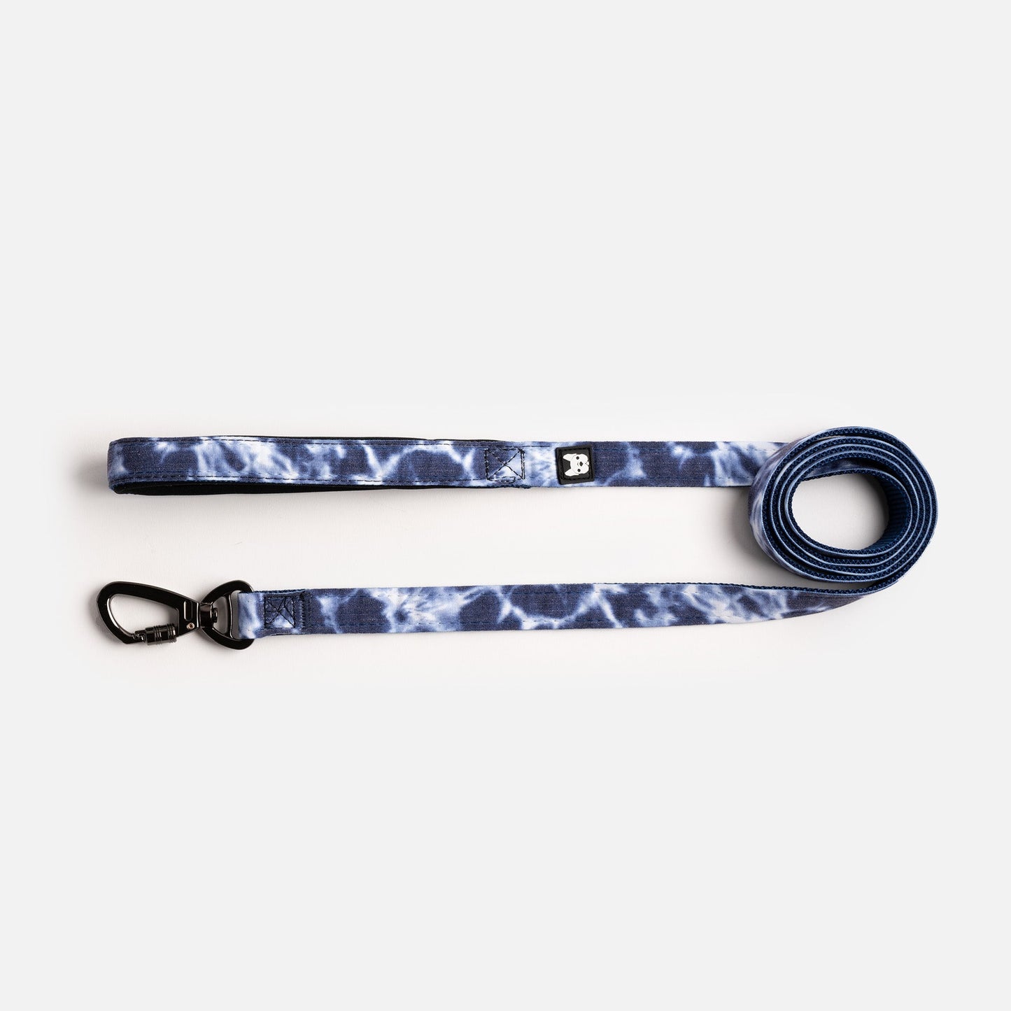 🌊 Poplin Dog Leash – Blue Tie-Dye Durable Leash with Padded Handle & Secure Locking Clasp