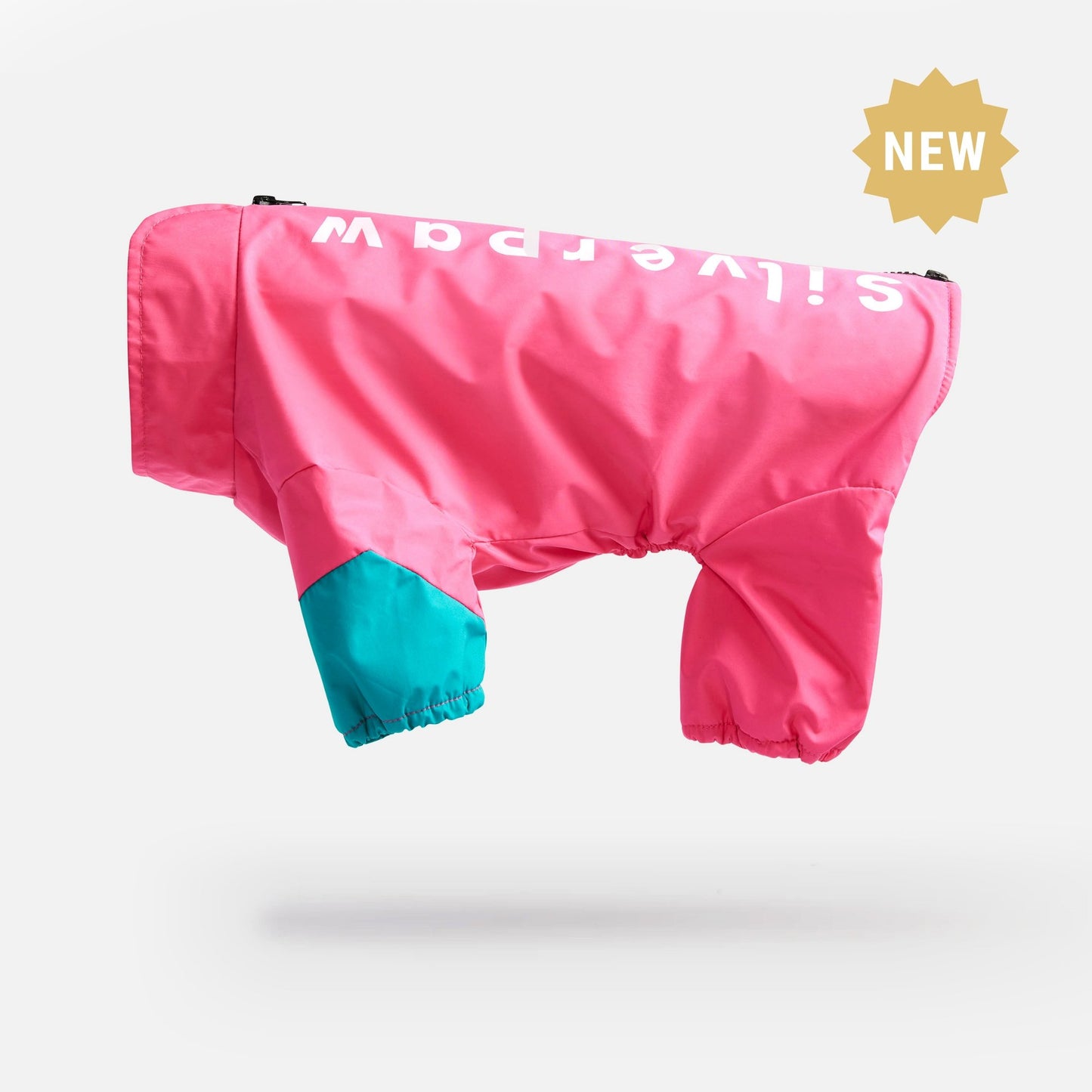 🎀 Ricki Dog Tracksuit – Pink Waterproof One-Piece with Harness Access & Zipper Closure