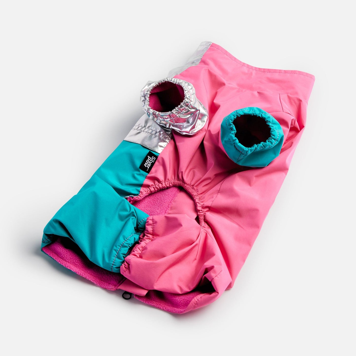 🎀 Ricki Dog Tracksuit – Pink Waterproof One-Piece with Harness Access & Zipper Closure