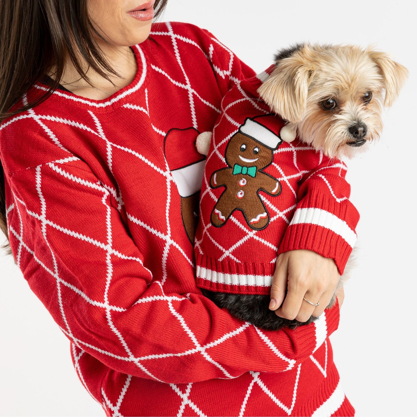 🎄 Ugly Christmas Dog Sweater – Gingerbread Festive Holiday Knit Pullover