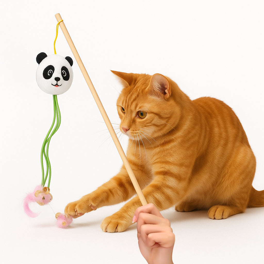 Bamboo Cat Wand Toy, Infused with Catnip