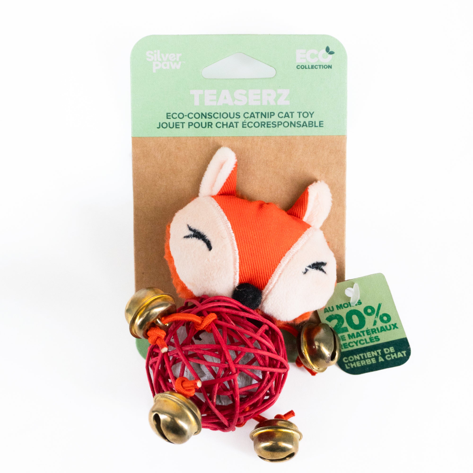 Orange Fox Cat Toy With Catnip Ball