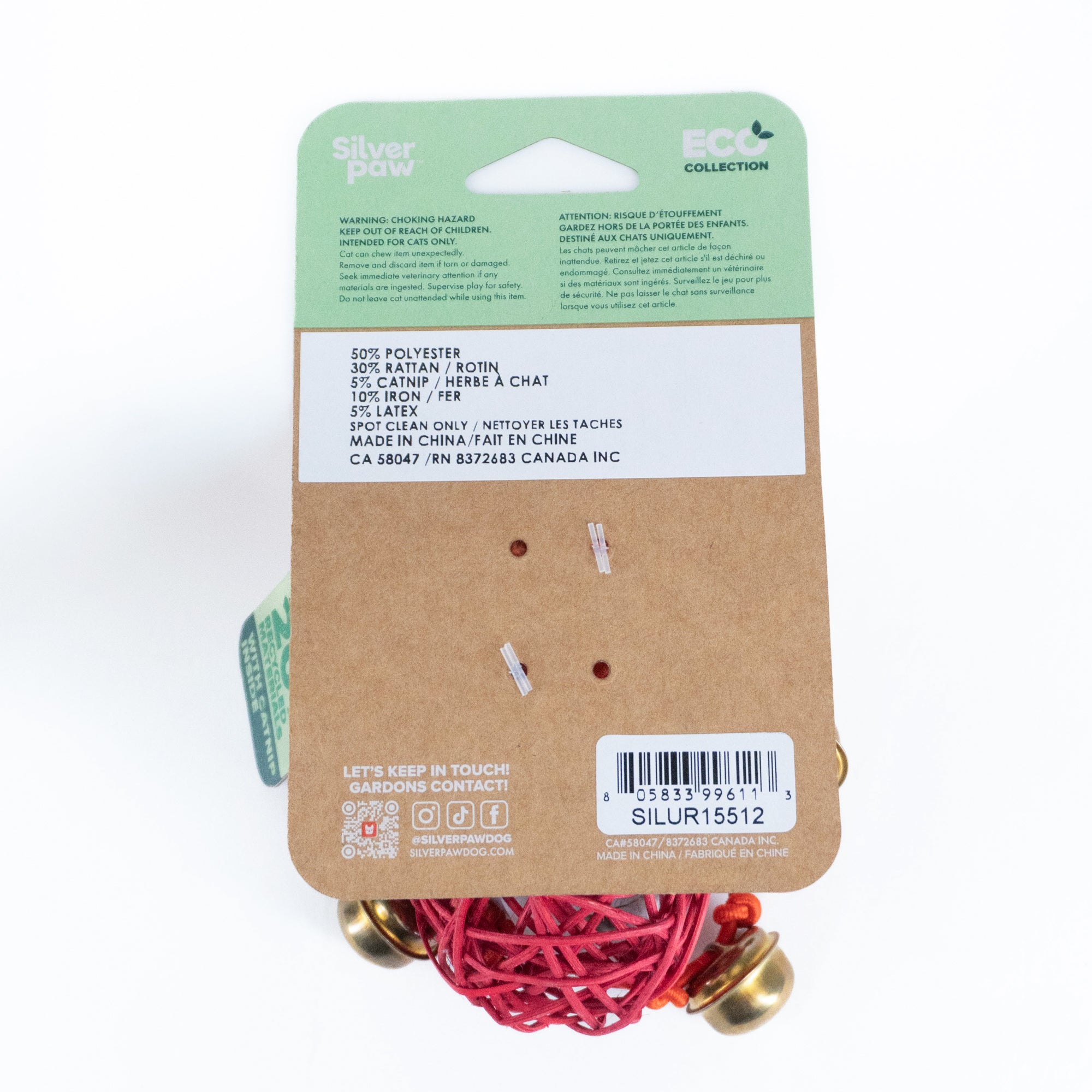 Orange Fox Cat Toy With Catnip Ball