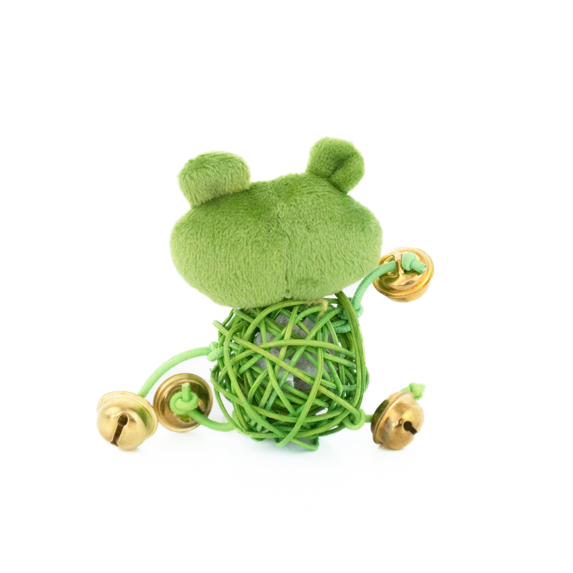 Green Frog Cat Toy With Catnip Ball