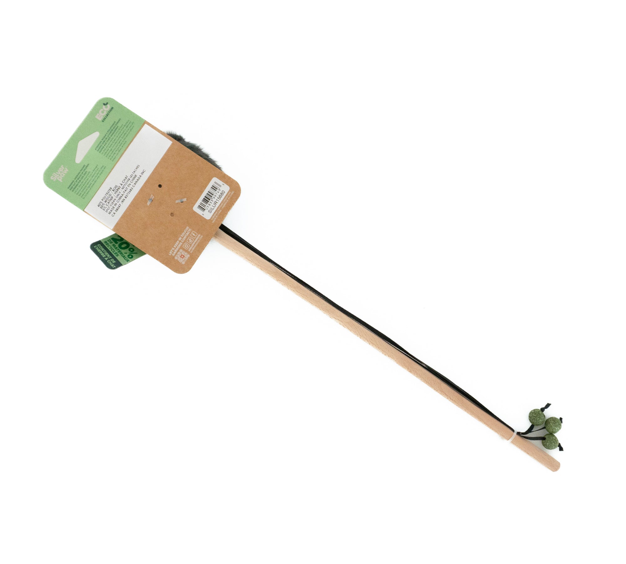 Grey Bear Cat Wand Toy With Catnip