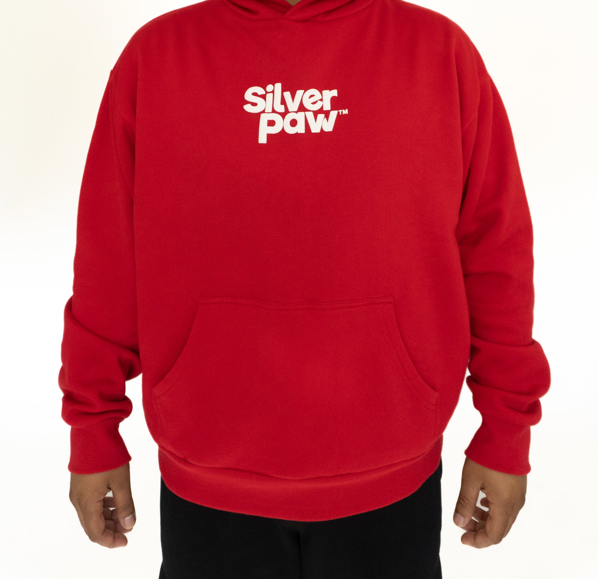 Silver Paw Unisex Human Hoodies, Red