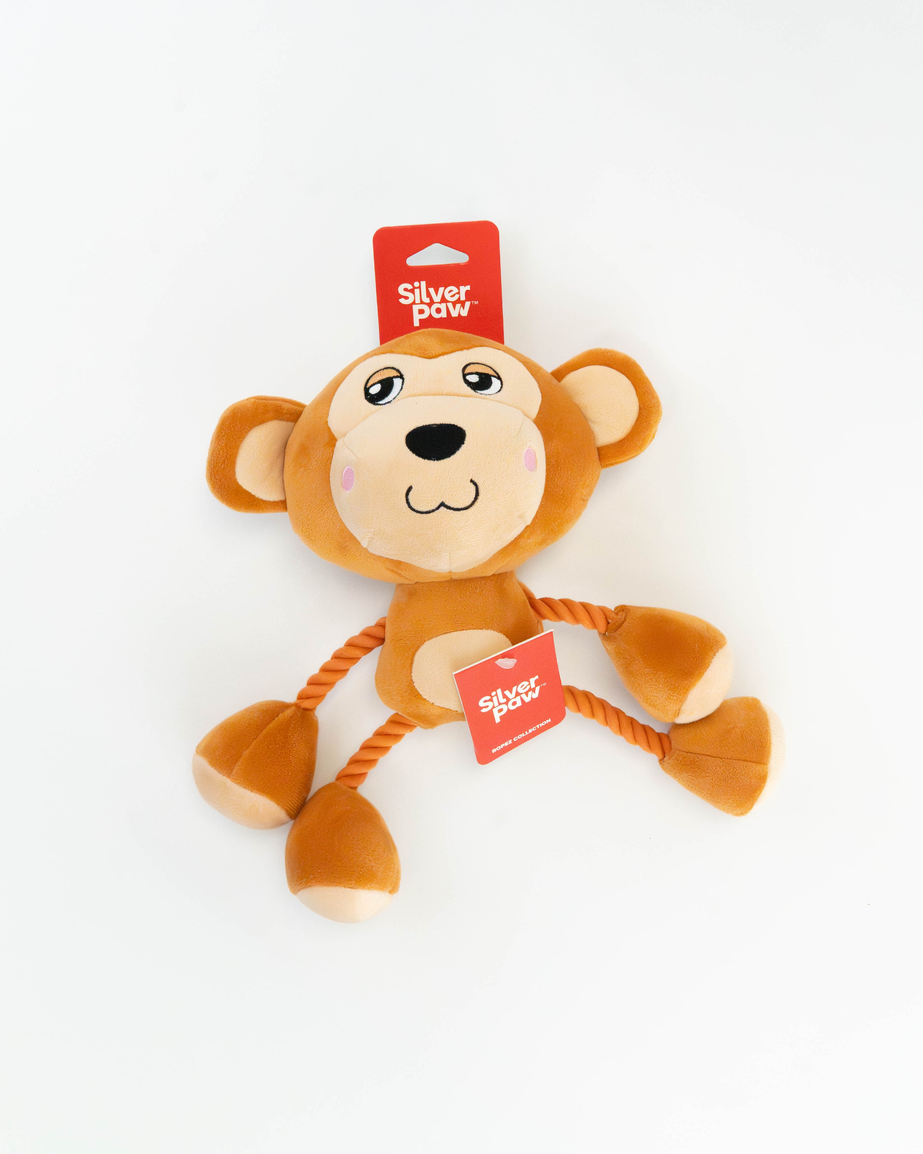 Ropez - Rope Body Big Head Jungle Friends  Dog Toy - Monkey