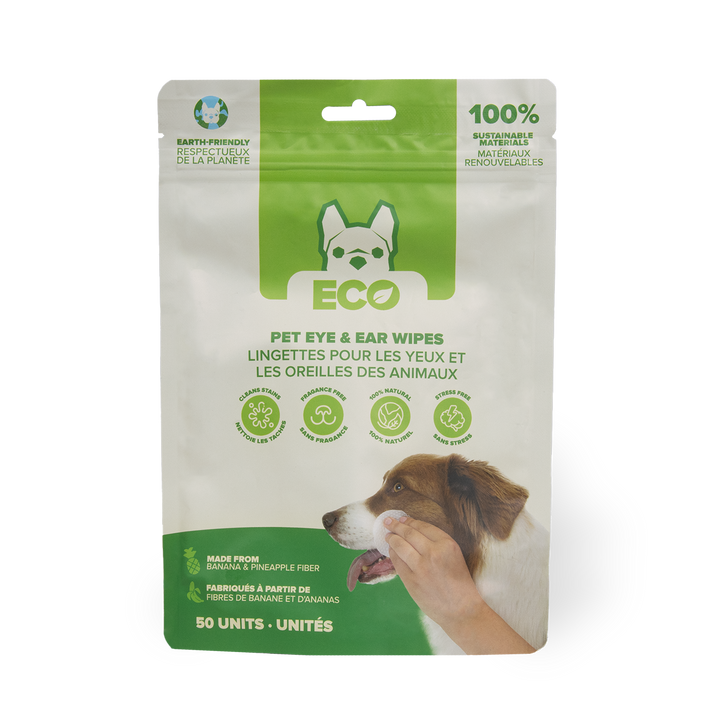 Eco Pet Eyes and Ears Wipes from Pineapple and Banana Fiber
