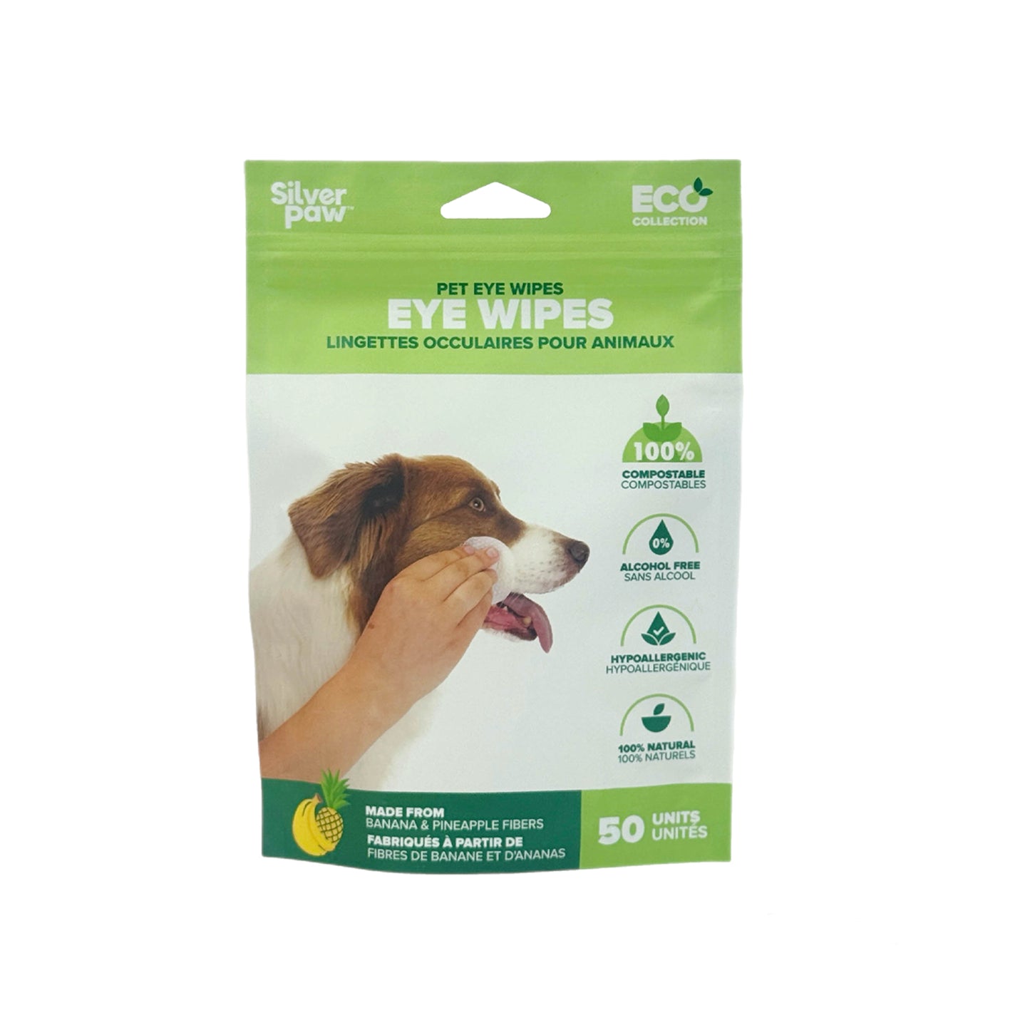 Eco Pet Eyes and Ears Wipes from Pineapple and Banana Fiber