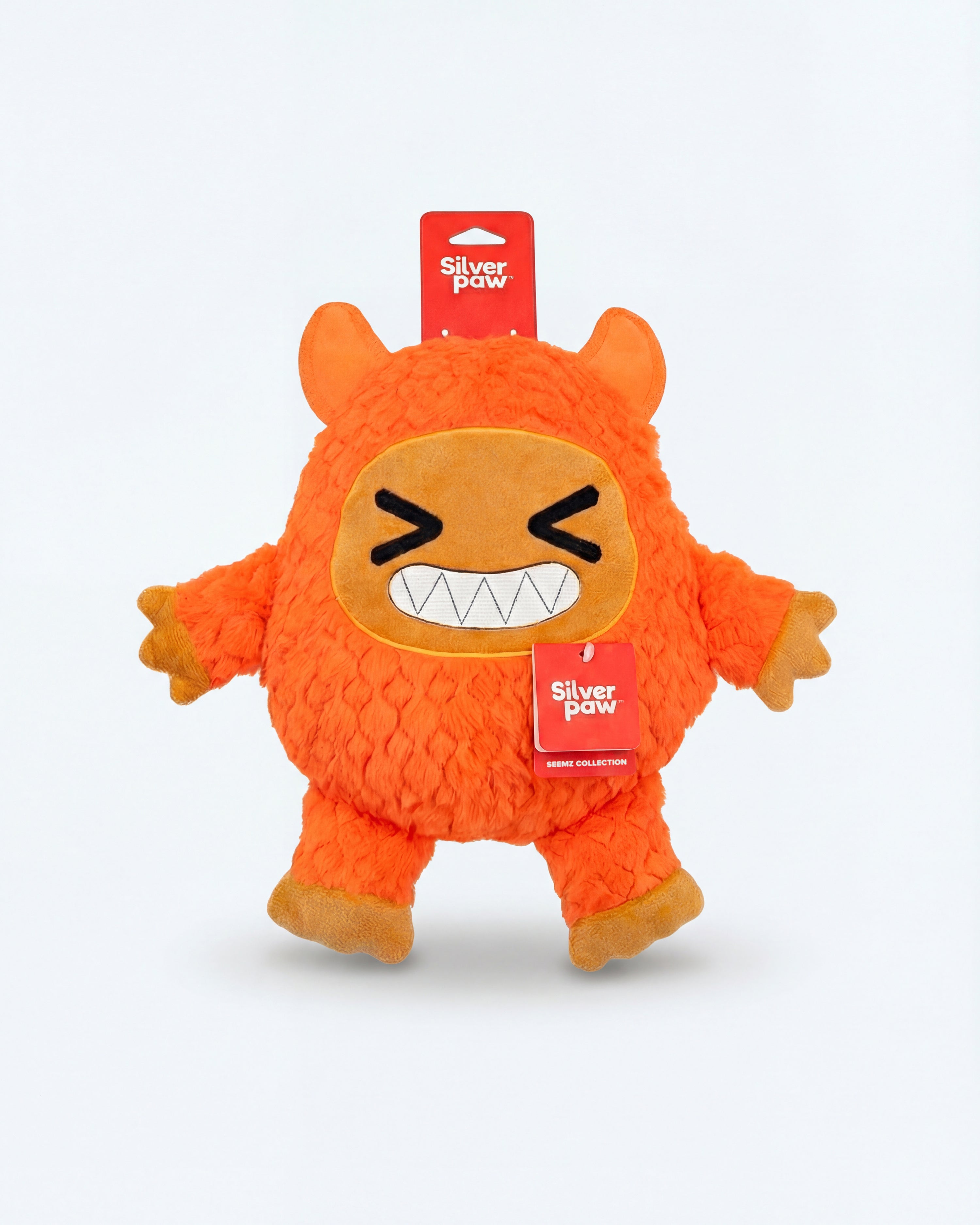 Seemz Heavy Duty Stitched Monster Friend Dog Toy Large - Orange