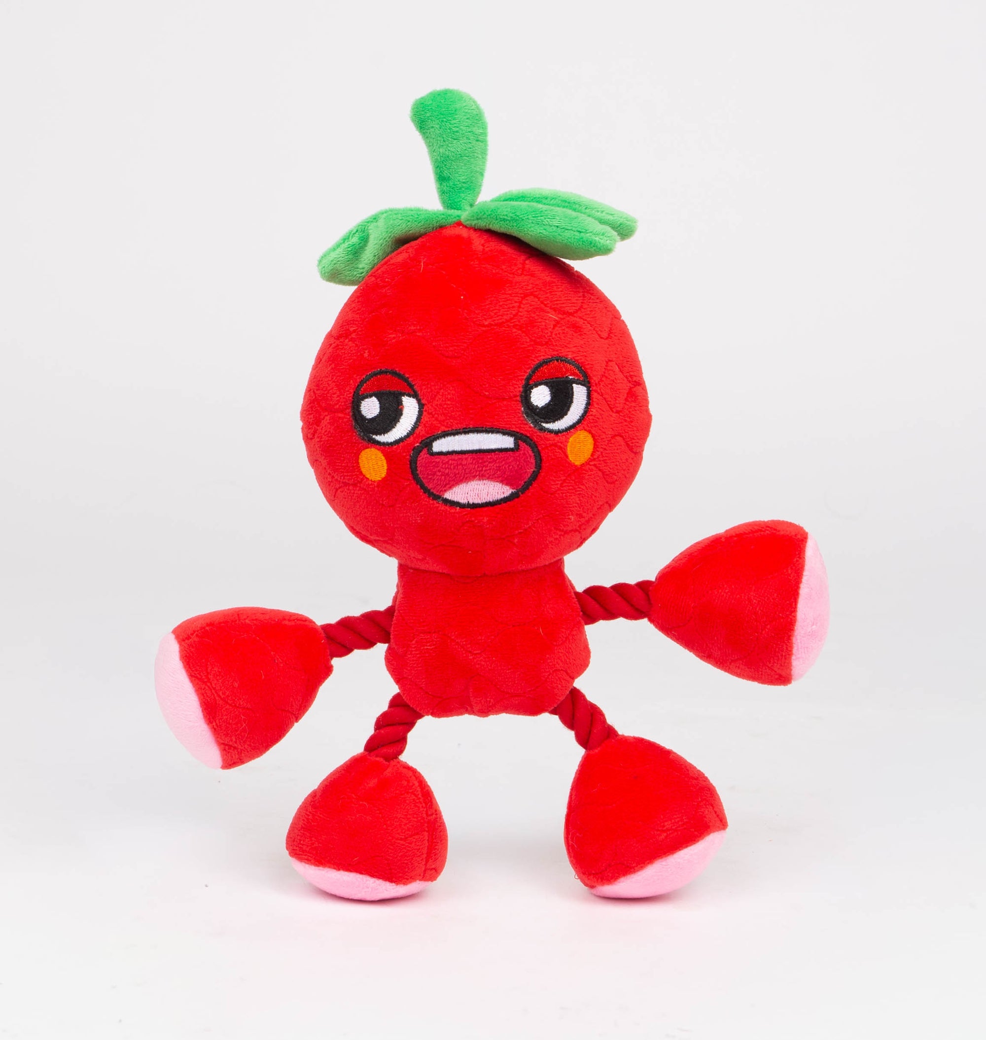 Ropez Rope Body Fruit Friends  Dog Toy - Red