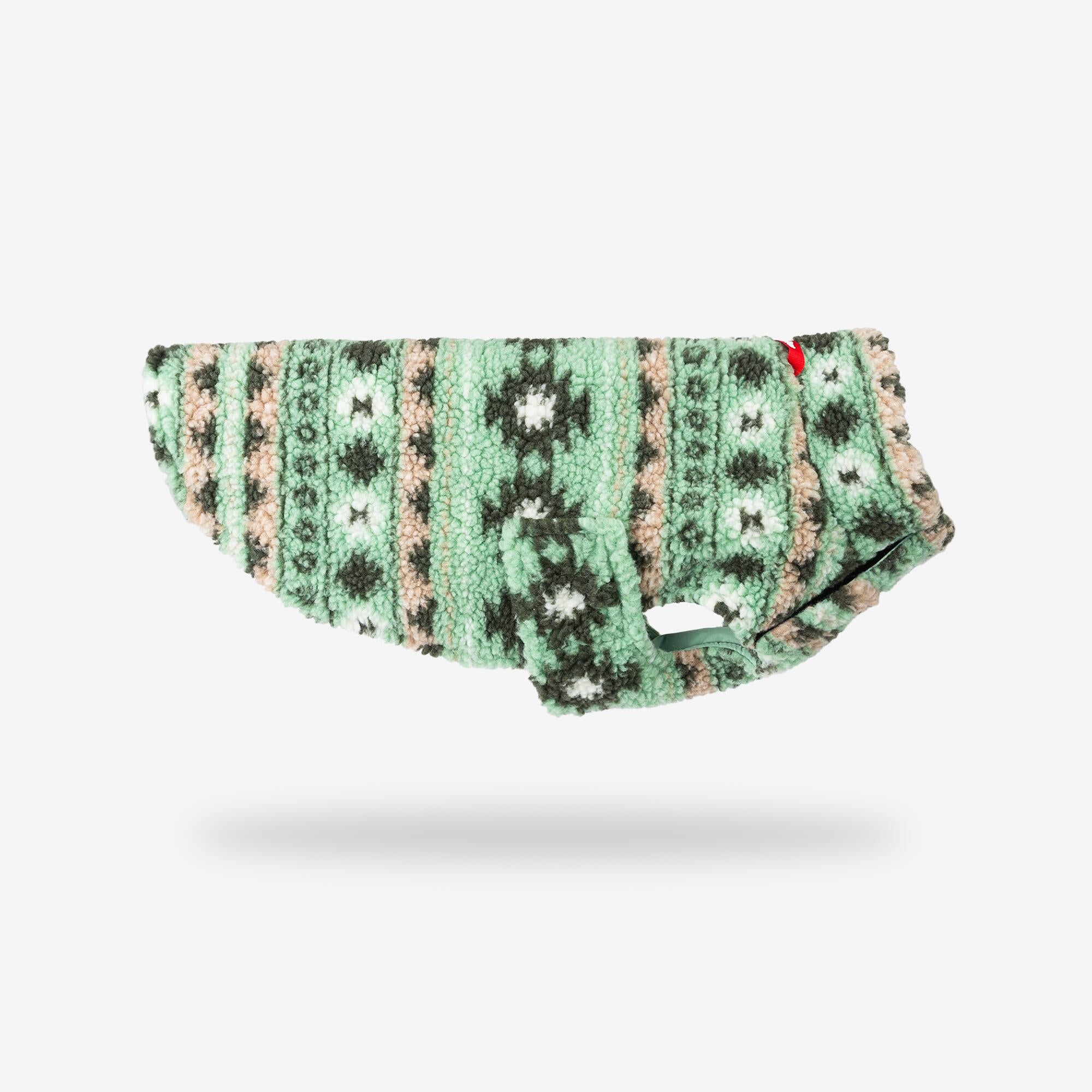 Veste réversible Nell Aztec Sherpa Sage pour chien – Veste confortable, élégante et ajustable pour chien