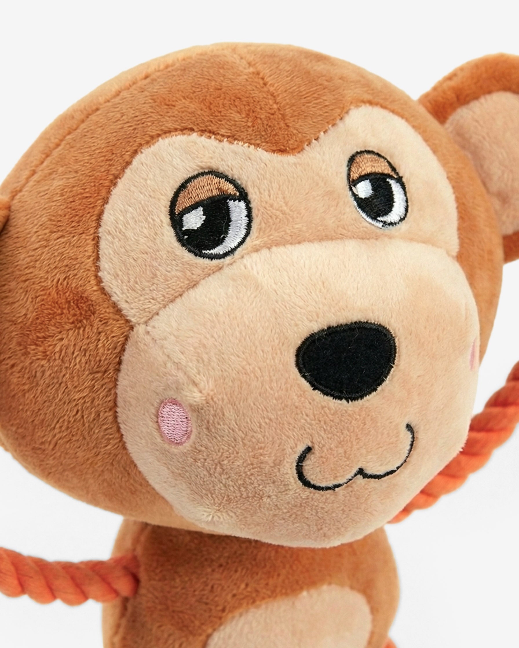 Ropez - Rope Body Big Head Jungle Friends Dog Toy - Monkey
