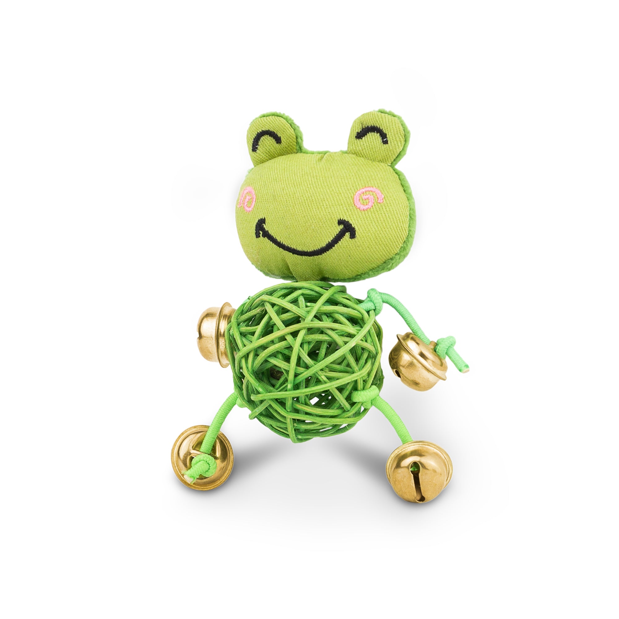 Green Frog Cat Toy With Catnip Ball