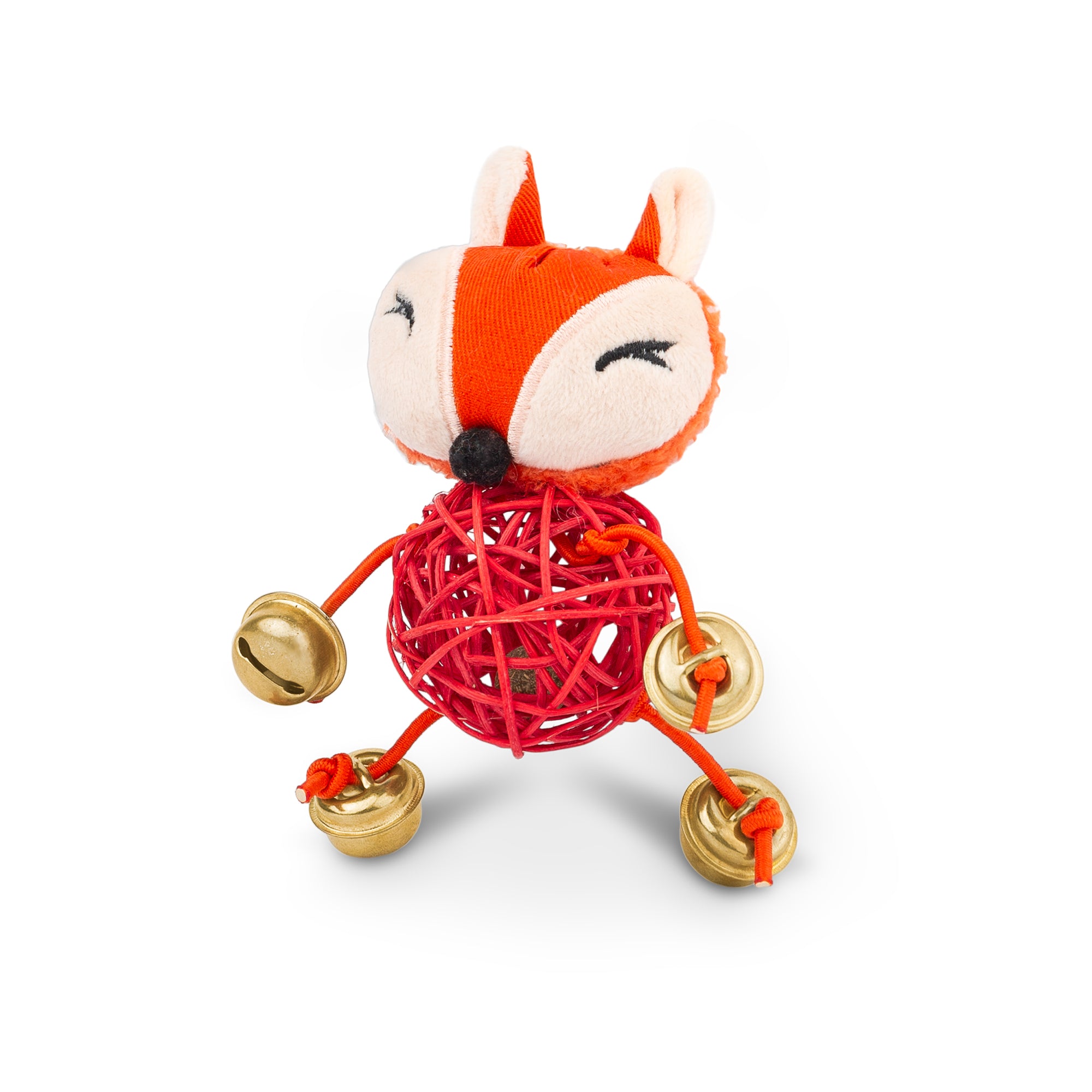 Orange Fox Cat Toy With Catnip Ball