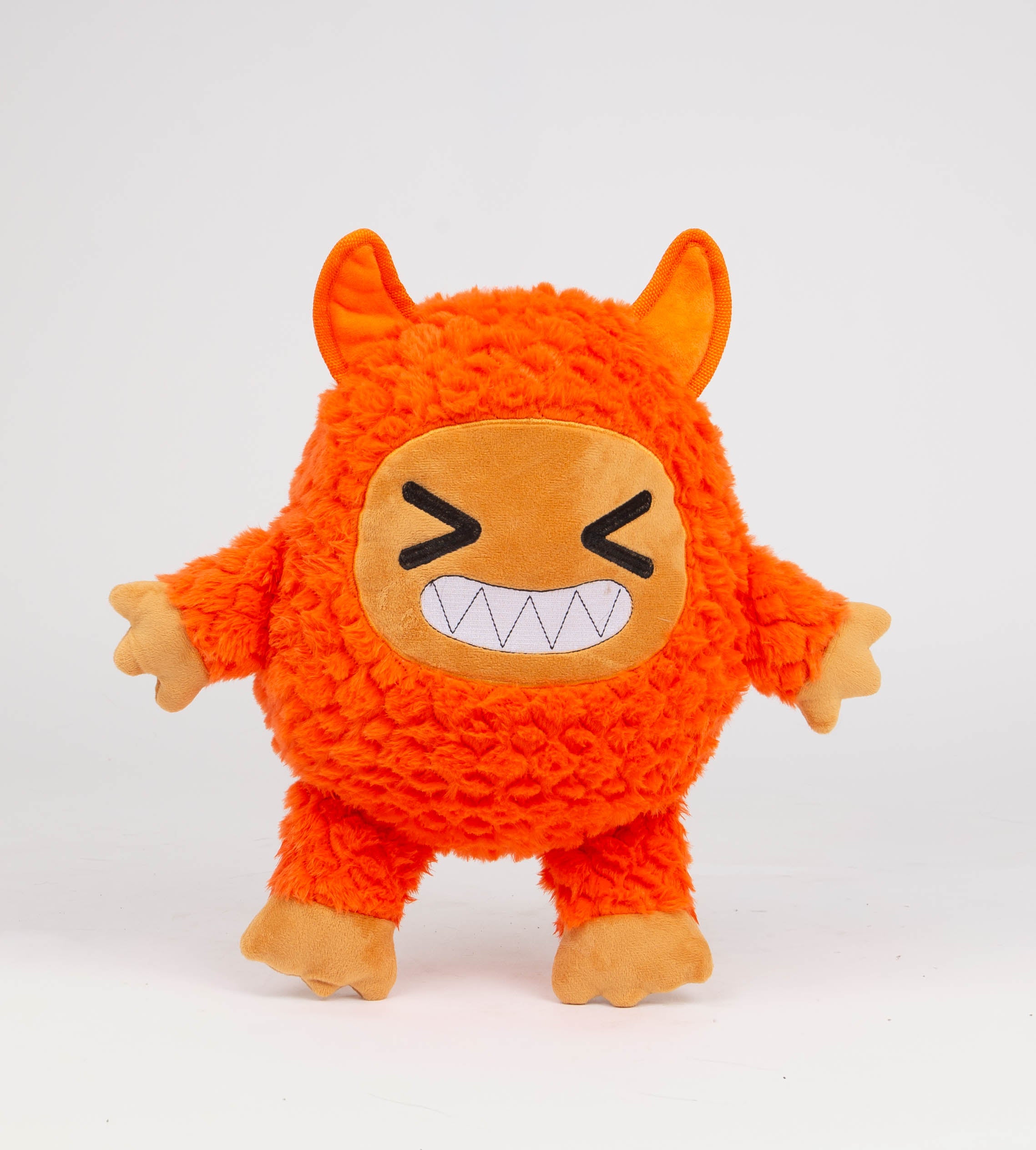 Seemz Heavy Duty Stitched Monster Friend Dog Toy Large - Orange