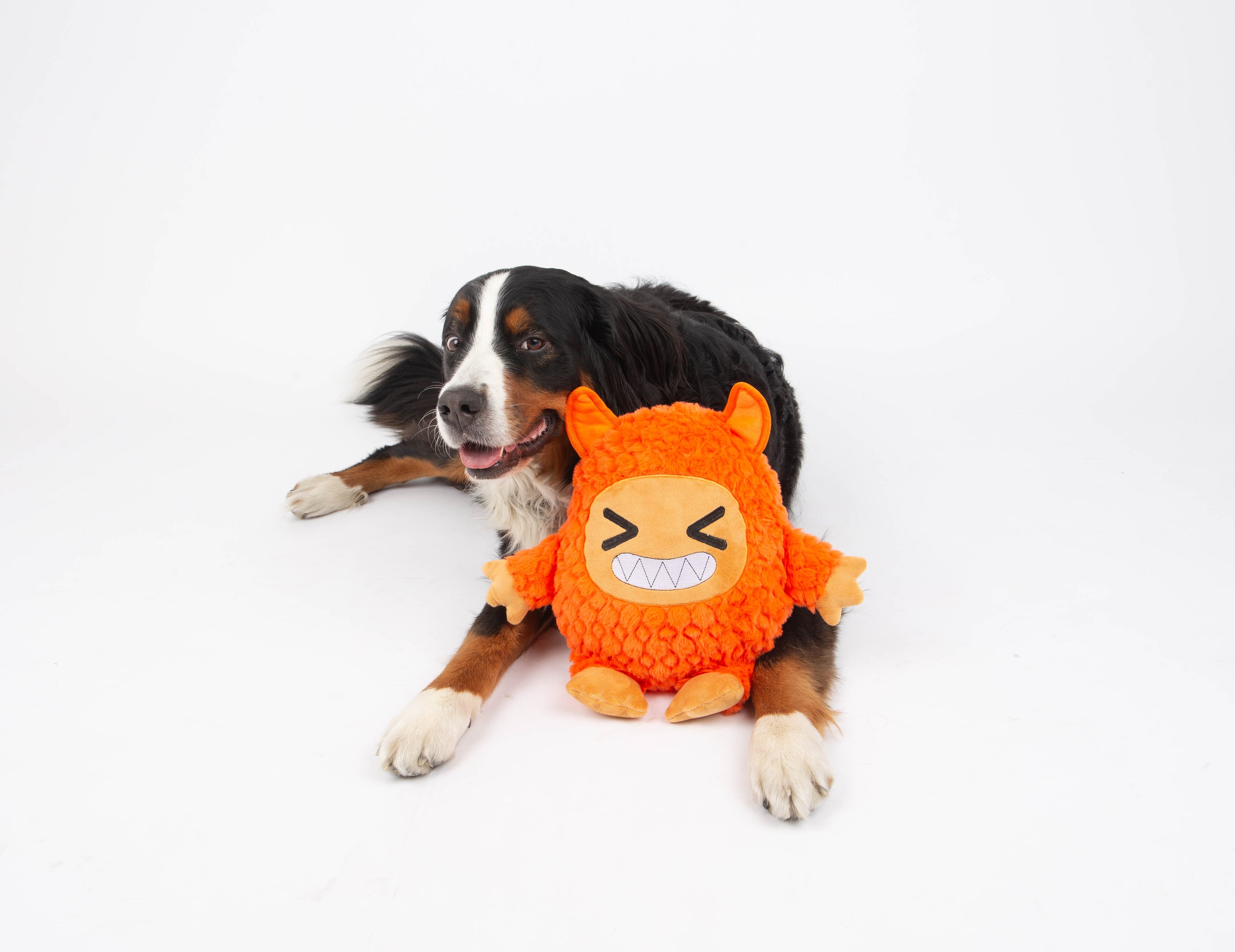 Seemz Heavy Duty Stitched Monster Friend Dog Toy Large - Orange