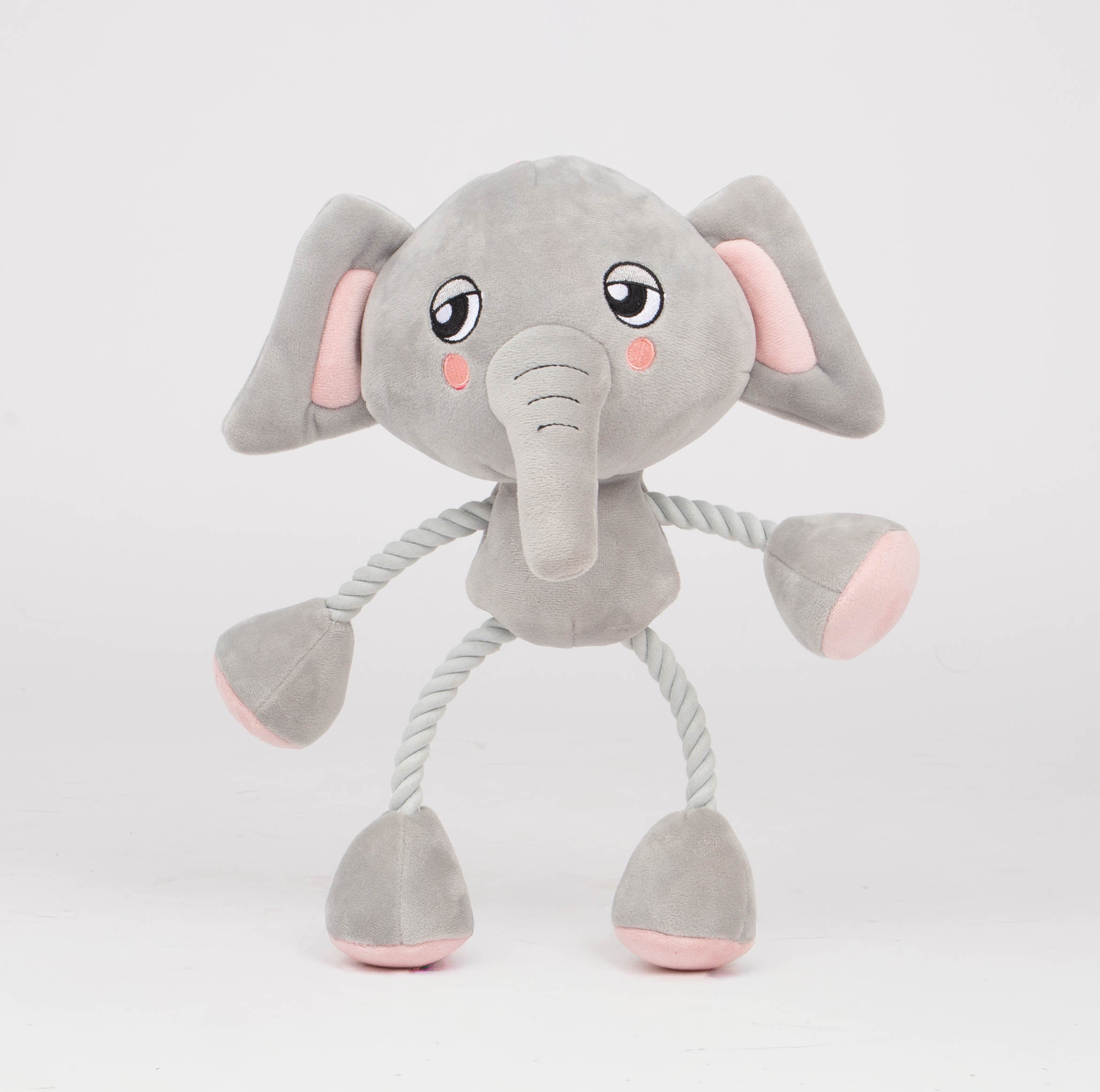 Ropez - Rope Body Big Head Jungle Friends  Dog Toy - Elephant