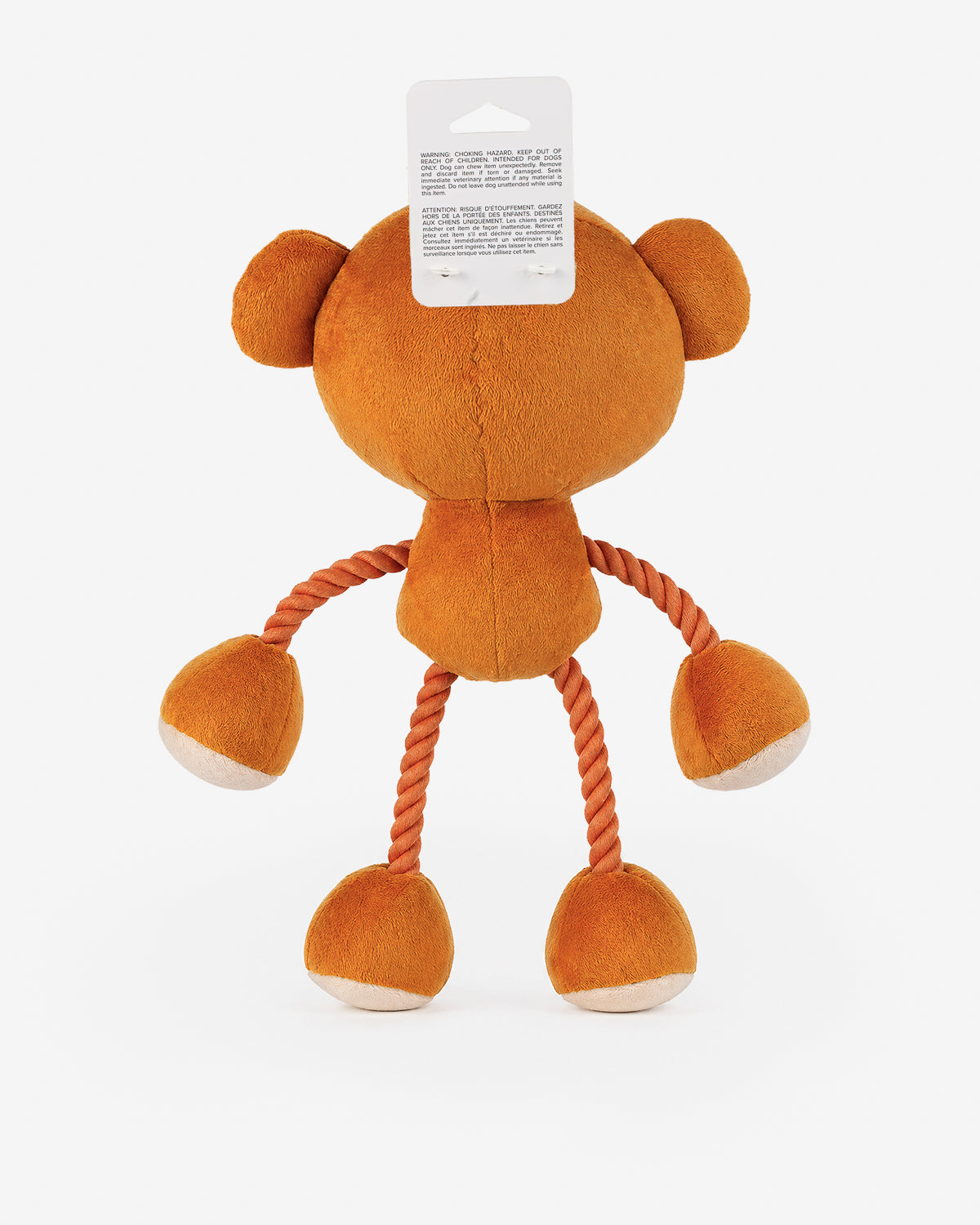 Ropez - Rope Body Big Head Jungle Friends Dog Toy - Monkey