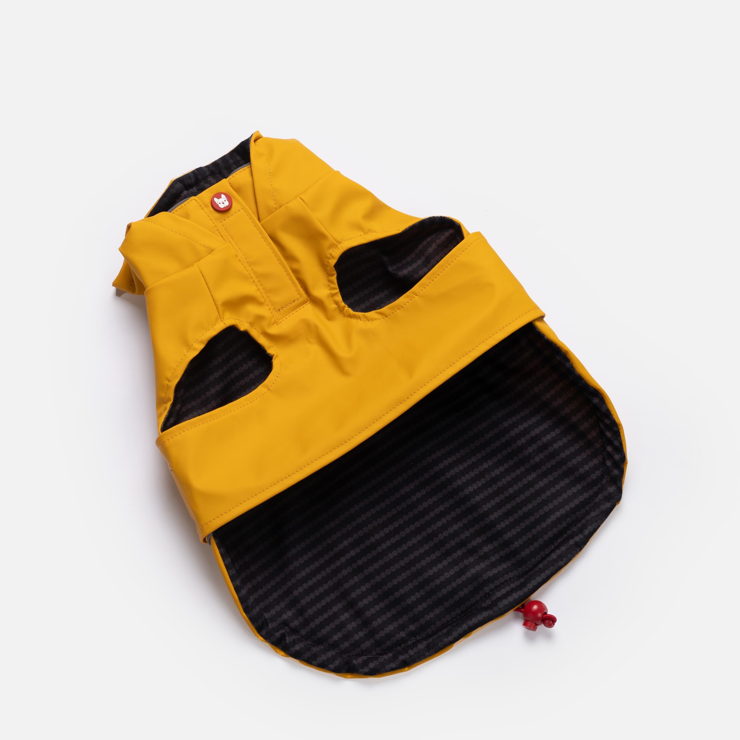 Aden 2.0 Dog Raincoat Yellow  Stylish, Waterproof, Adjustable, with Reflective Piping & Sun Alert Patch