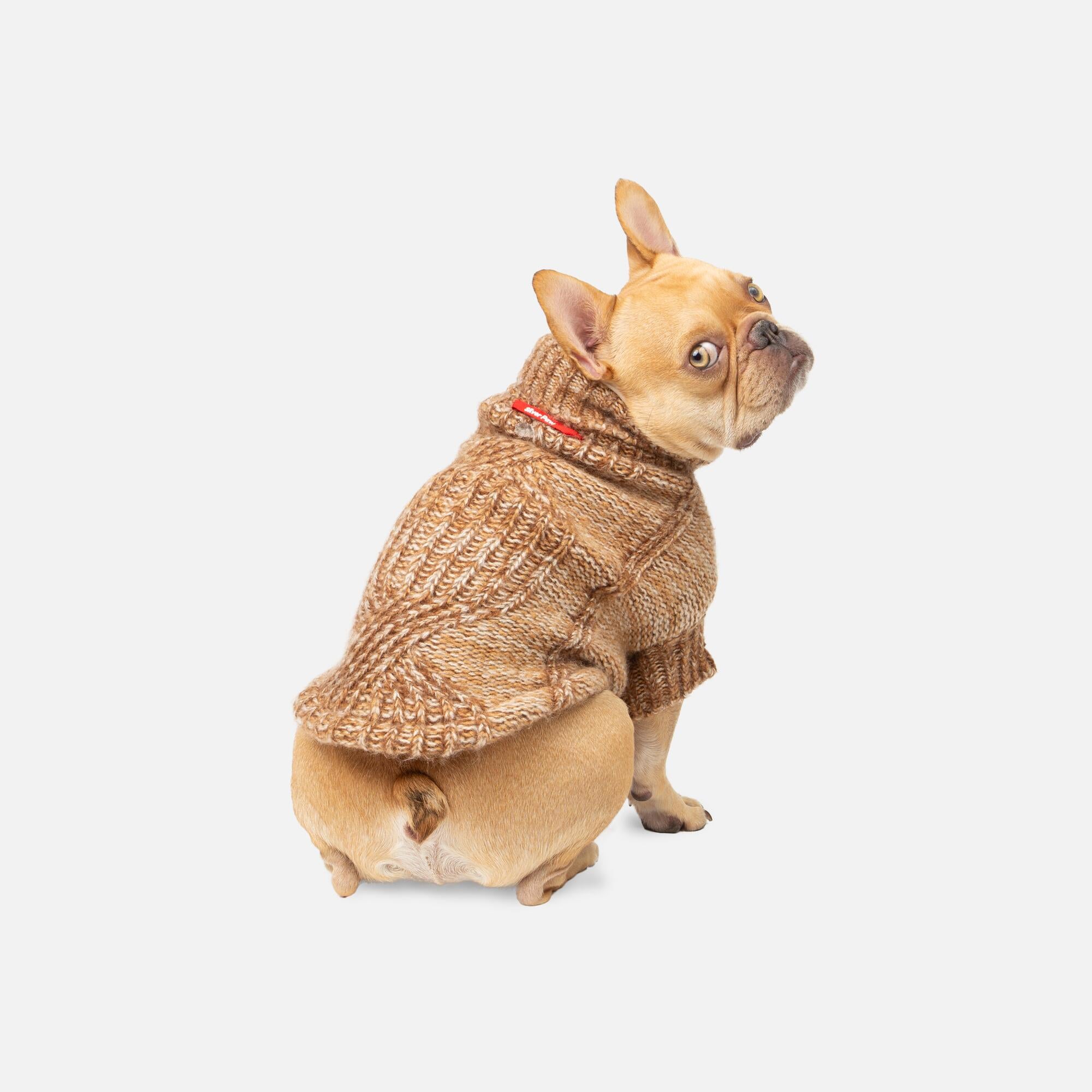 Pull Hazel pour chien, tricot torsadé doublé sherpa. Pull Hazel pour chien – Pull torsadé doublé sherpa pour chien | Confortable, élégant et chaud.