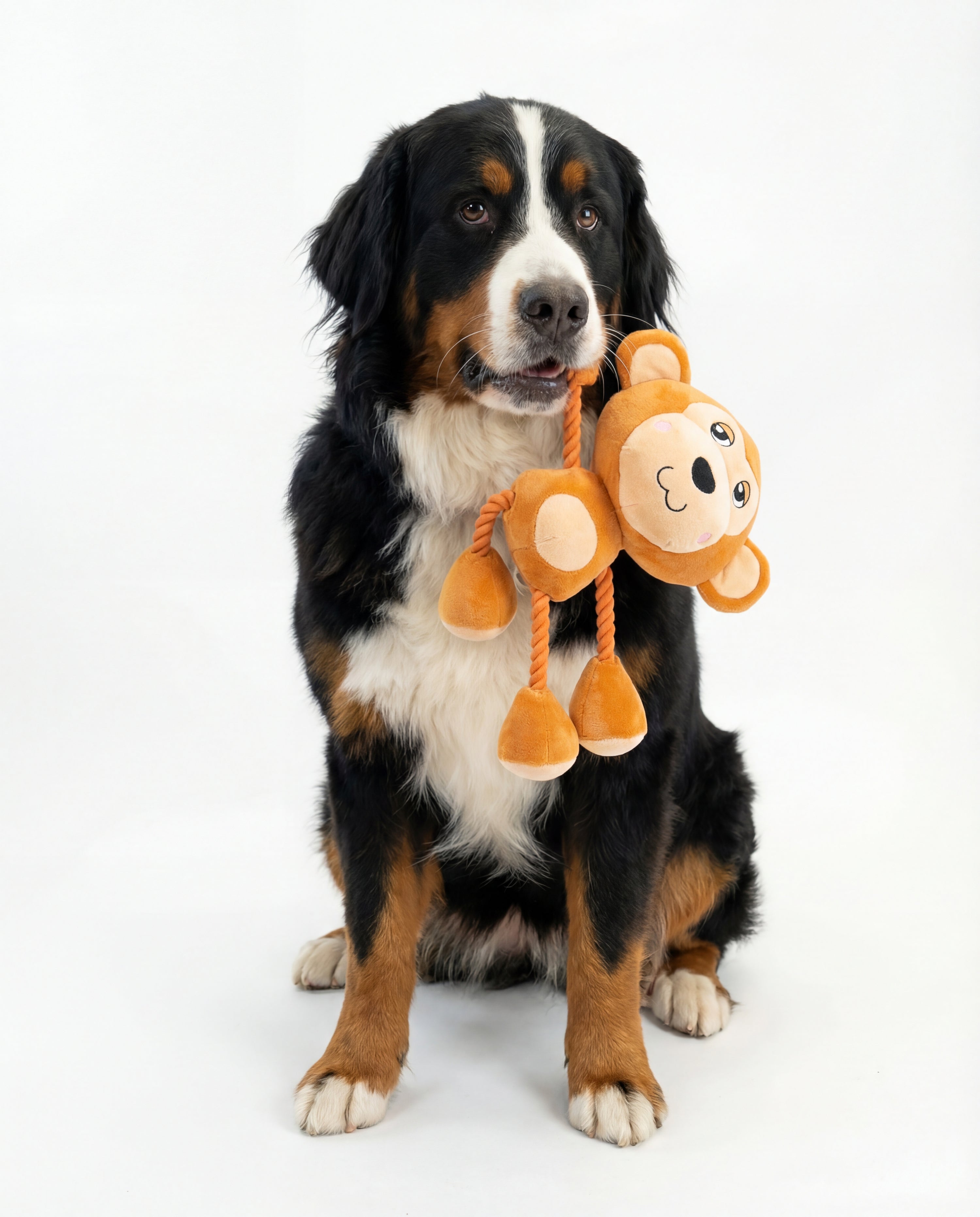 Ropez - Rope Body Big Head Jungle Friends  Dog Toy - Monkey