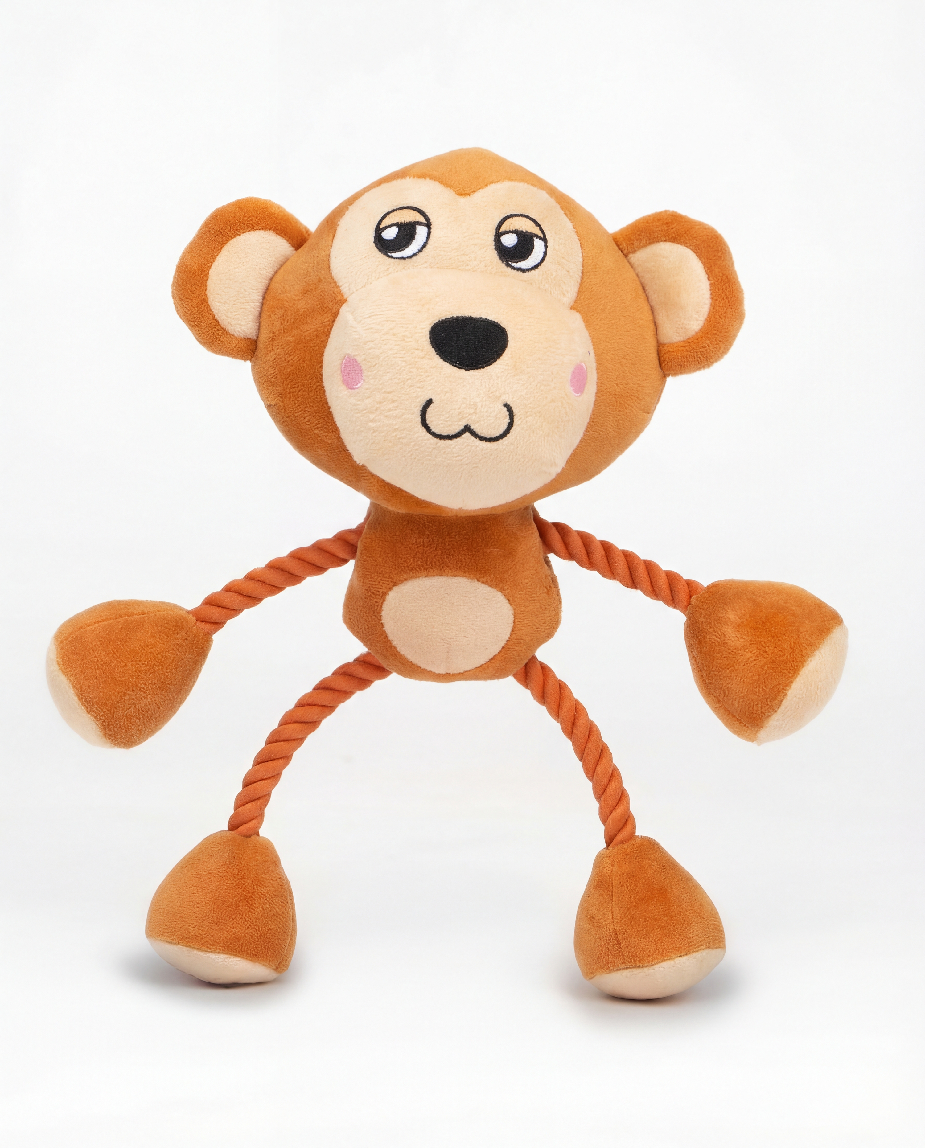 Ropez - Rope Body Big Head Jungle Friends  Dog Toy - Monkey