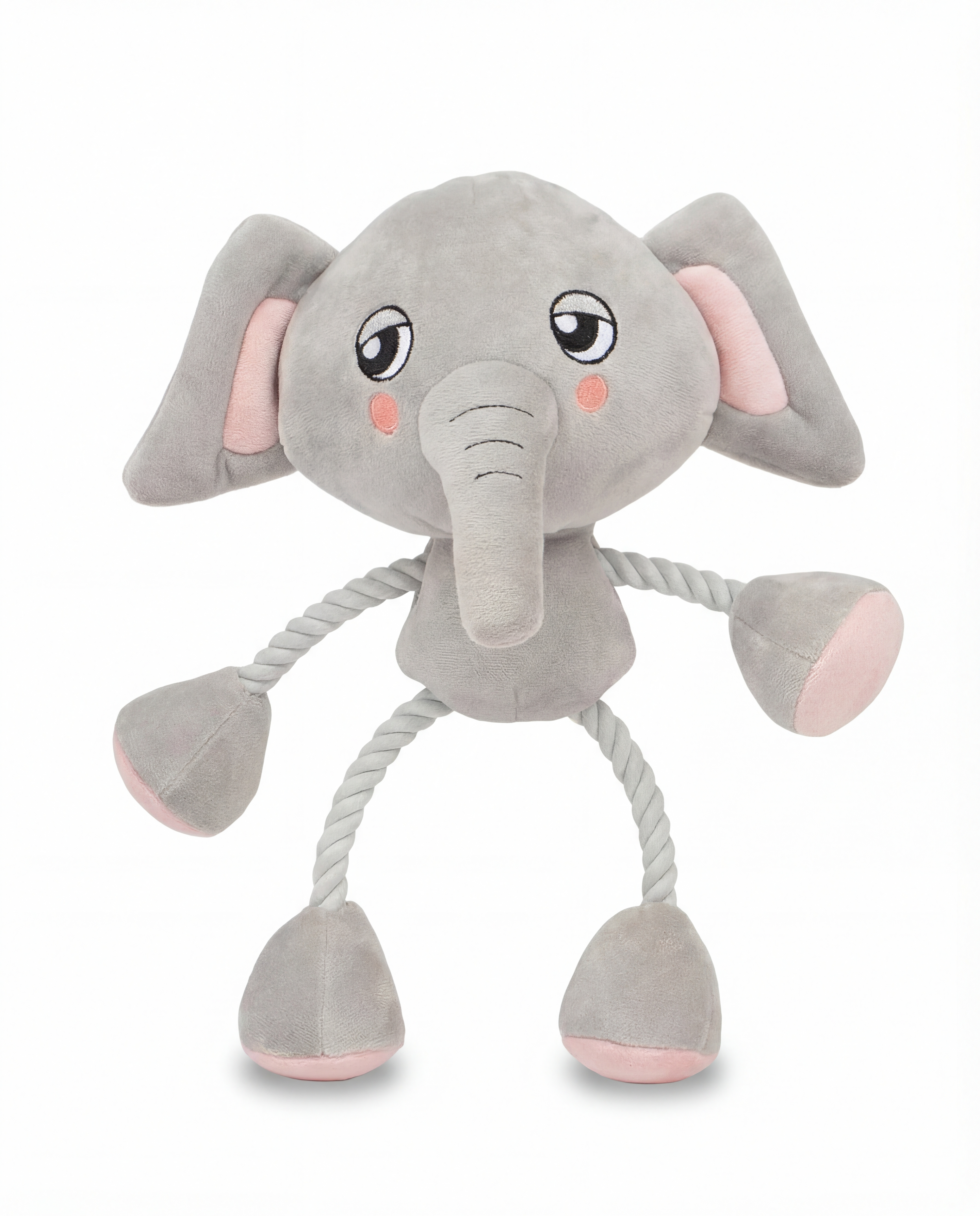 Ropez - Rope Body Big Head Jungle Friends  Dog Toy - Elephant