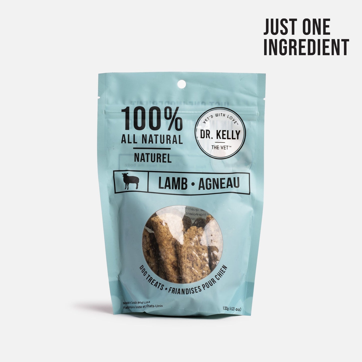 4 Pack - Dr. Kelly The Vet 100% Natural Dog Treats - Lamb 120g / each - Silver Paw