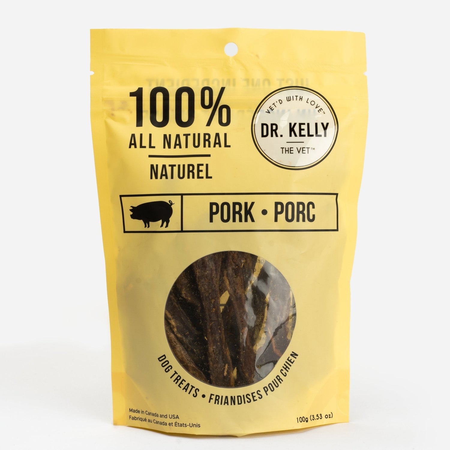 4 pack - Dr. Kelly The Vet 100% Natural Dog Treats - Pork 100g / each - Silver Paw