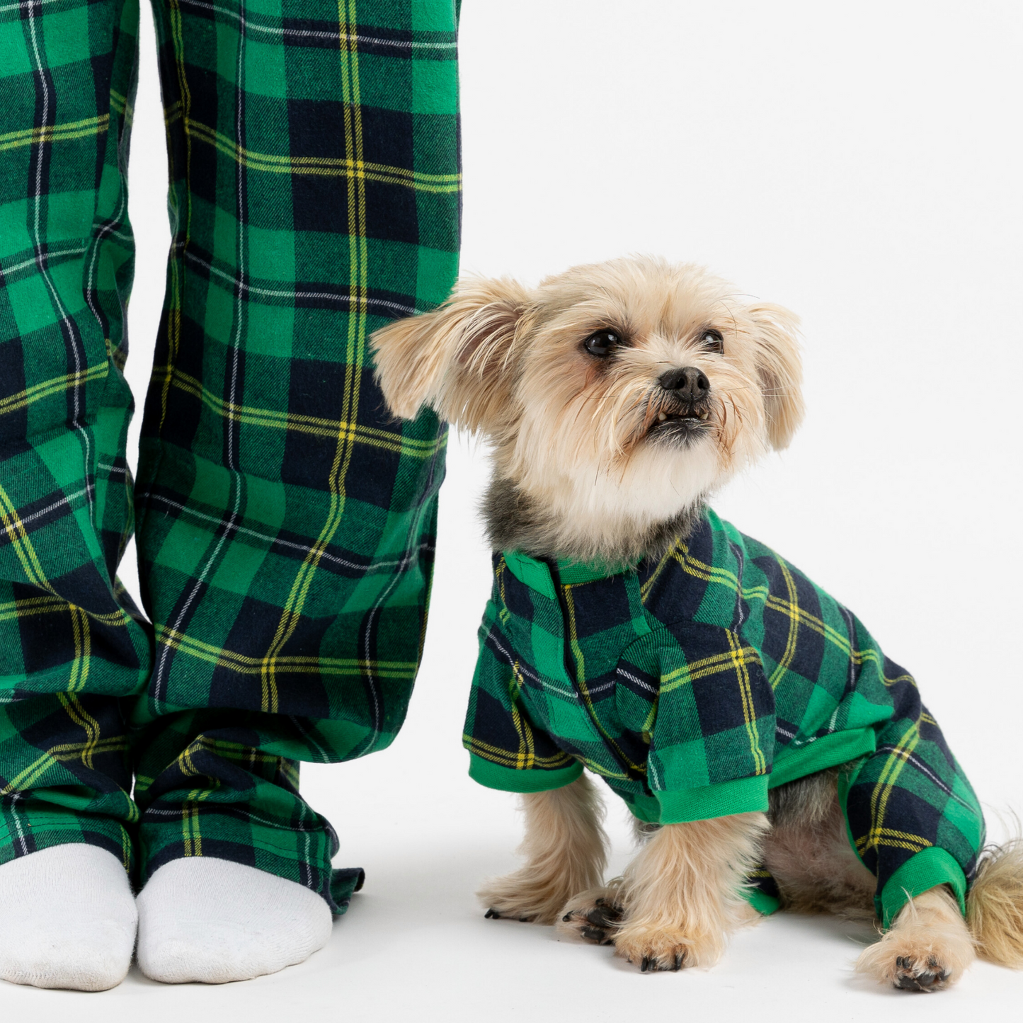 Matching Human Pajama Plaid Green