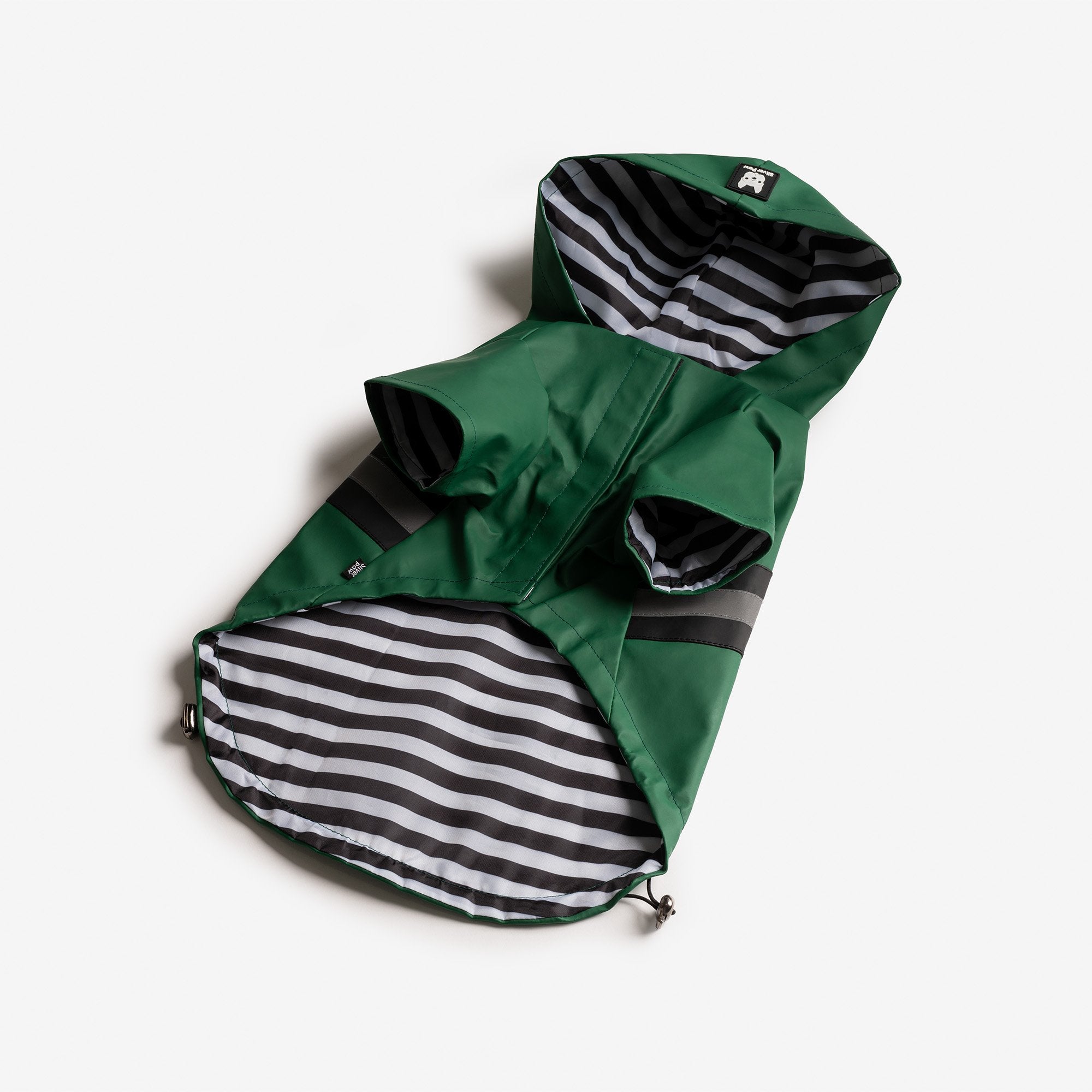 Aden Dog Raincoat - Green - Silver Paw
